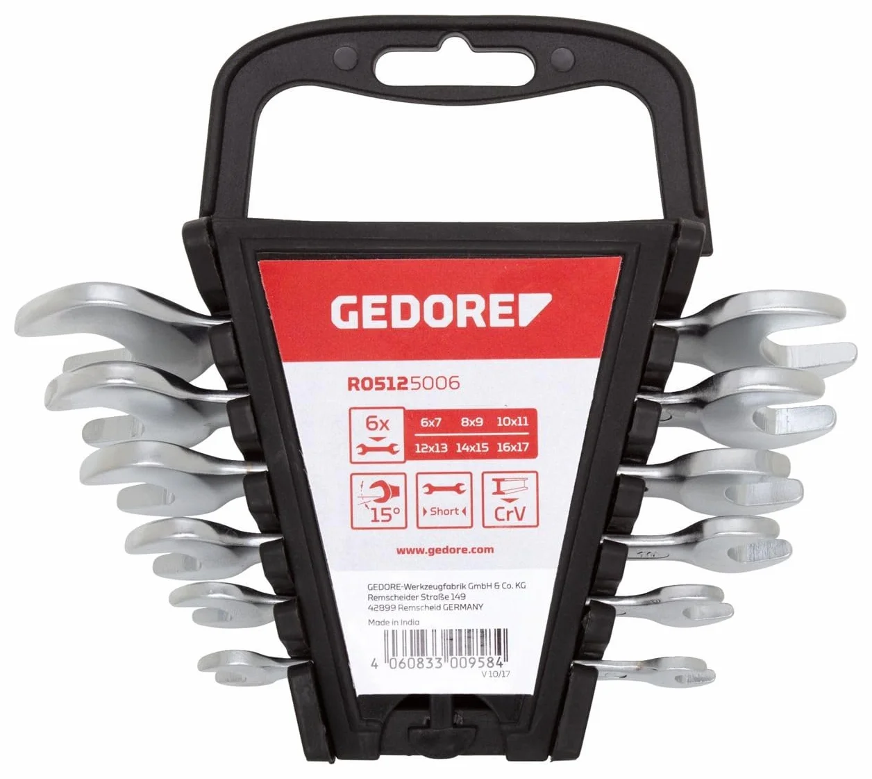 GEDORE red Zestaw kluczy płaskich 12-częściowy SW 6-32 mm metryczny krótki