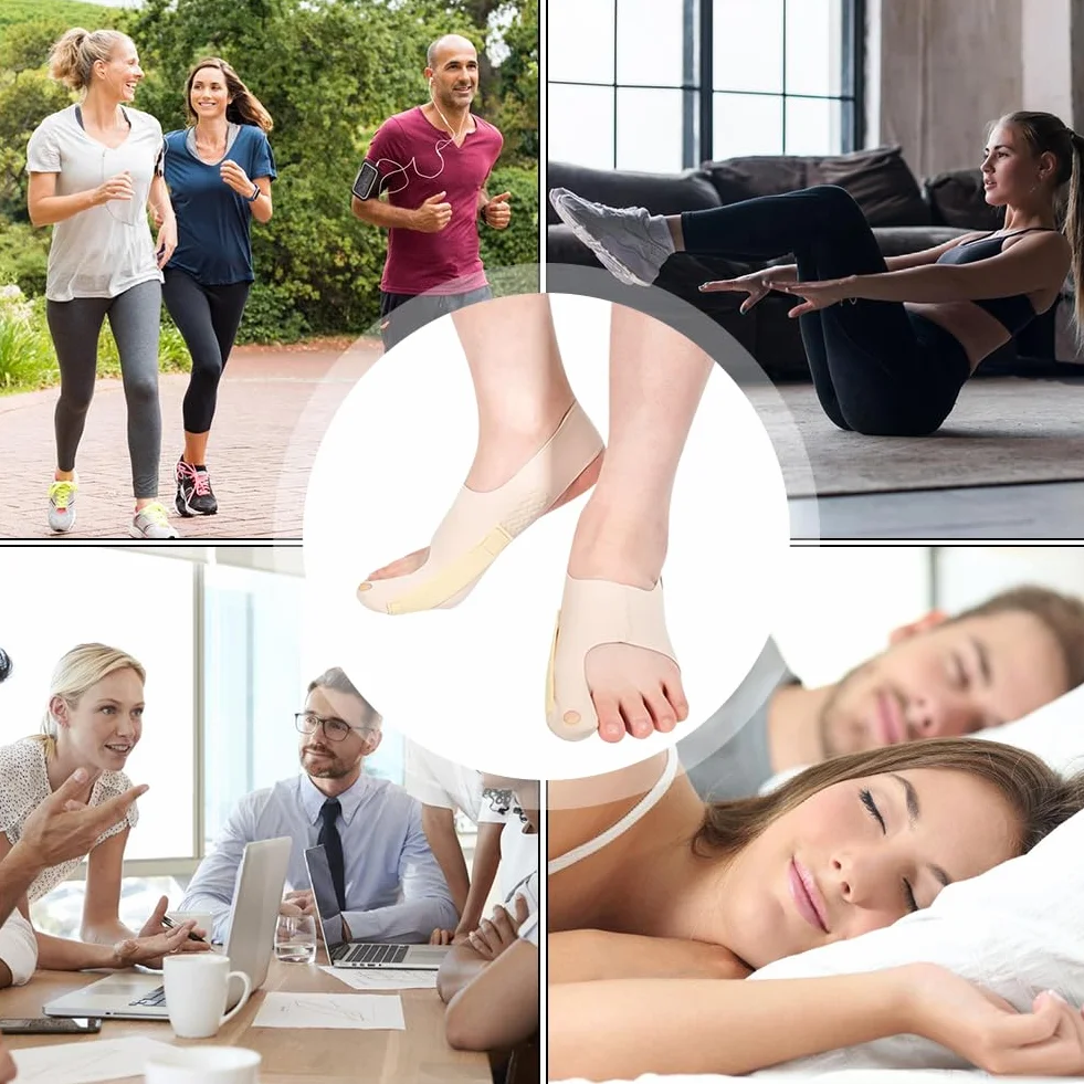 RANJIMA Korekta haluksów, 1 para, korekta Valgus, separator palców, korekta palucha, poduszka na paluch, korekta Hallux Valgus, skarpety Valgus, ulga dla dużego palca, bandaże z wbudowanym silikonowym