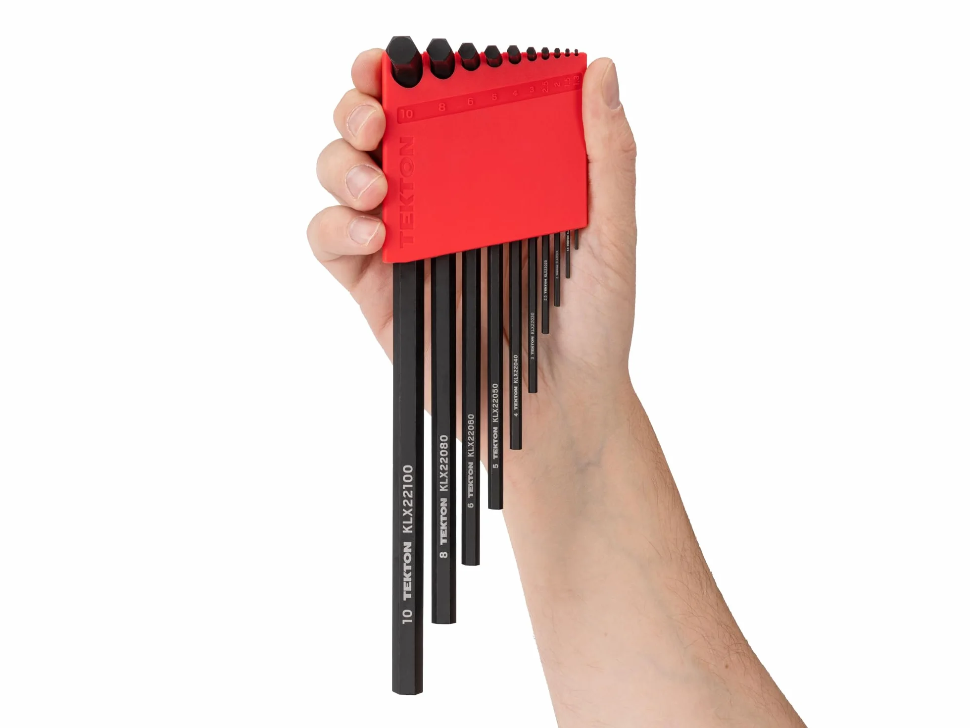 TEKTON KLX91305 Zestaw kluczy imbusowych z płaskim końcem z uchwytem, 23-częściowy (0,050-3/20.3 cm, 1.3-10 mm) | KLX91305