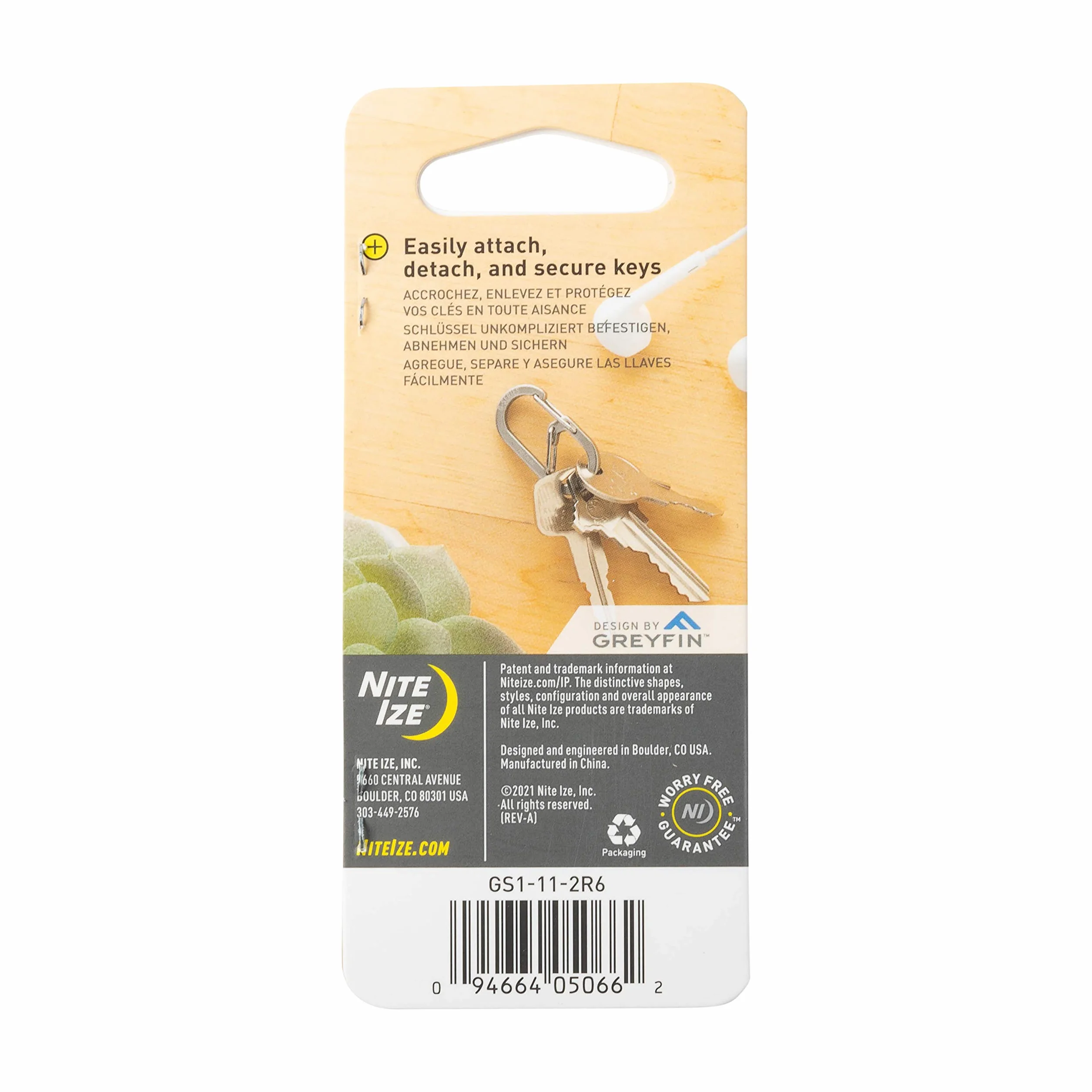NIte Ize Unisex – dorośli G-Series DUAL Chamber Carabiner, srebrny, rozm. 2