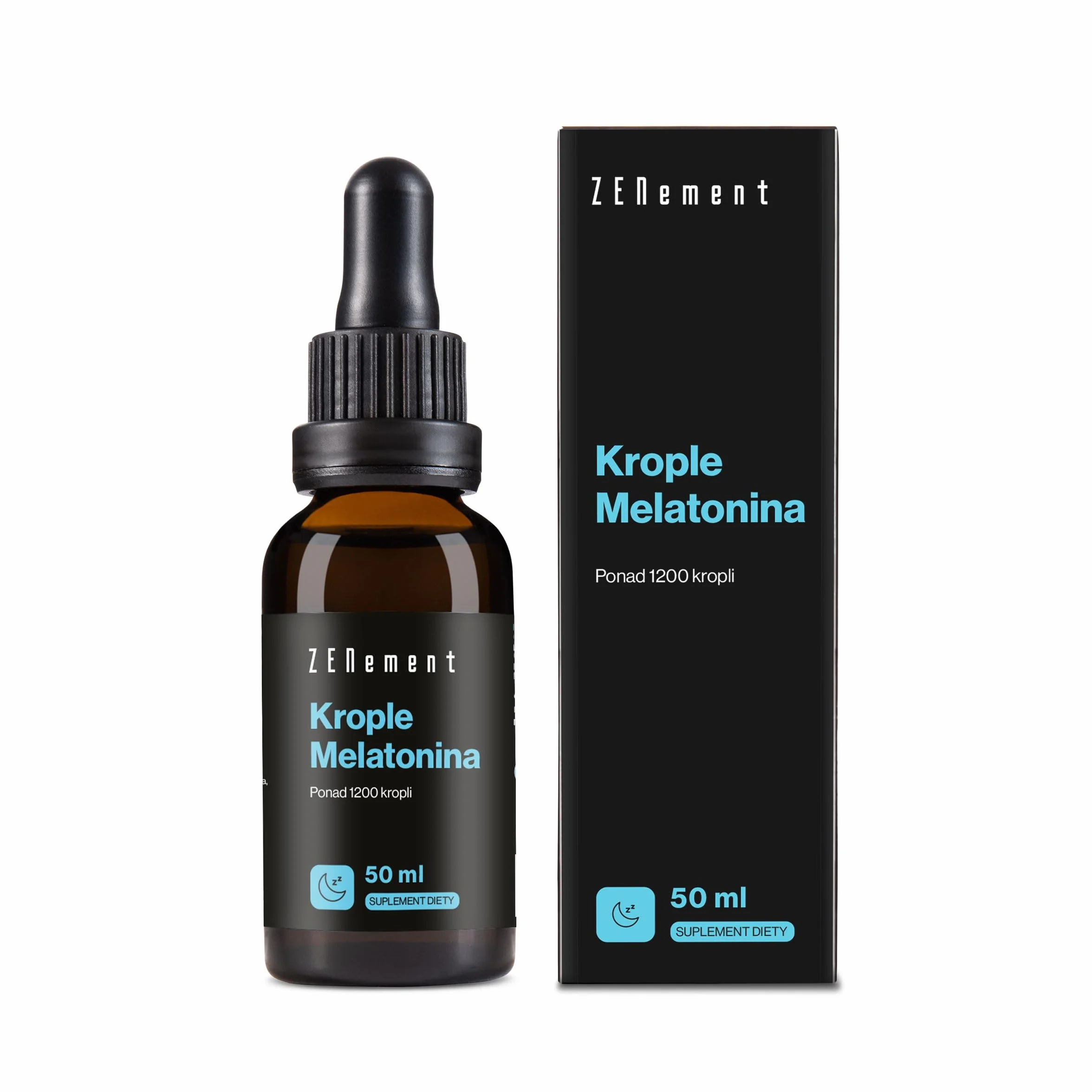 Krople Melatonina 50 ml Ponad 1200 kropli Wegańskie Szybkie zapadanie w sen Zenement