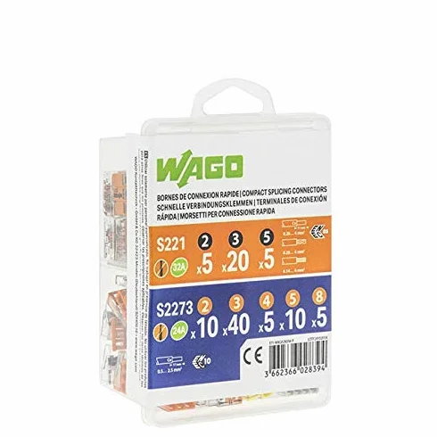 WAGO Zestaw zacisków połączeniowych – 100 zacisków (seria 221 i 2273)