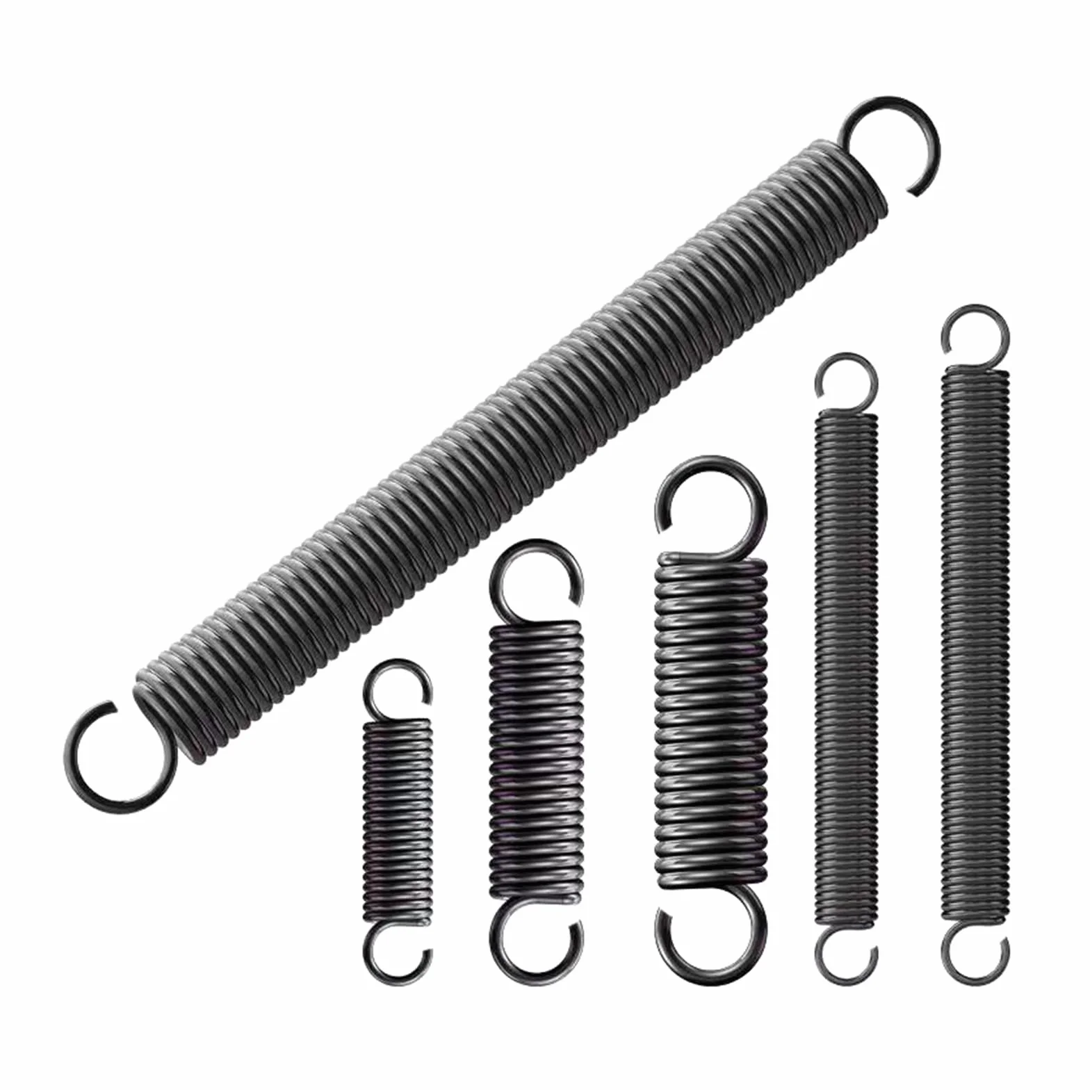 1 szt. Podwójne sprężyny naciągowe ze stali, 3,5 mm x 25 mm x 140 mm, sprężyna napinająca z otwartym hakiem