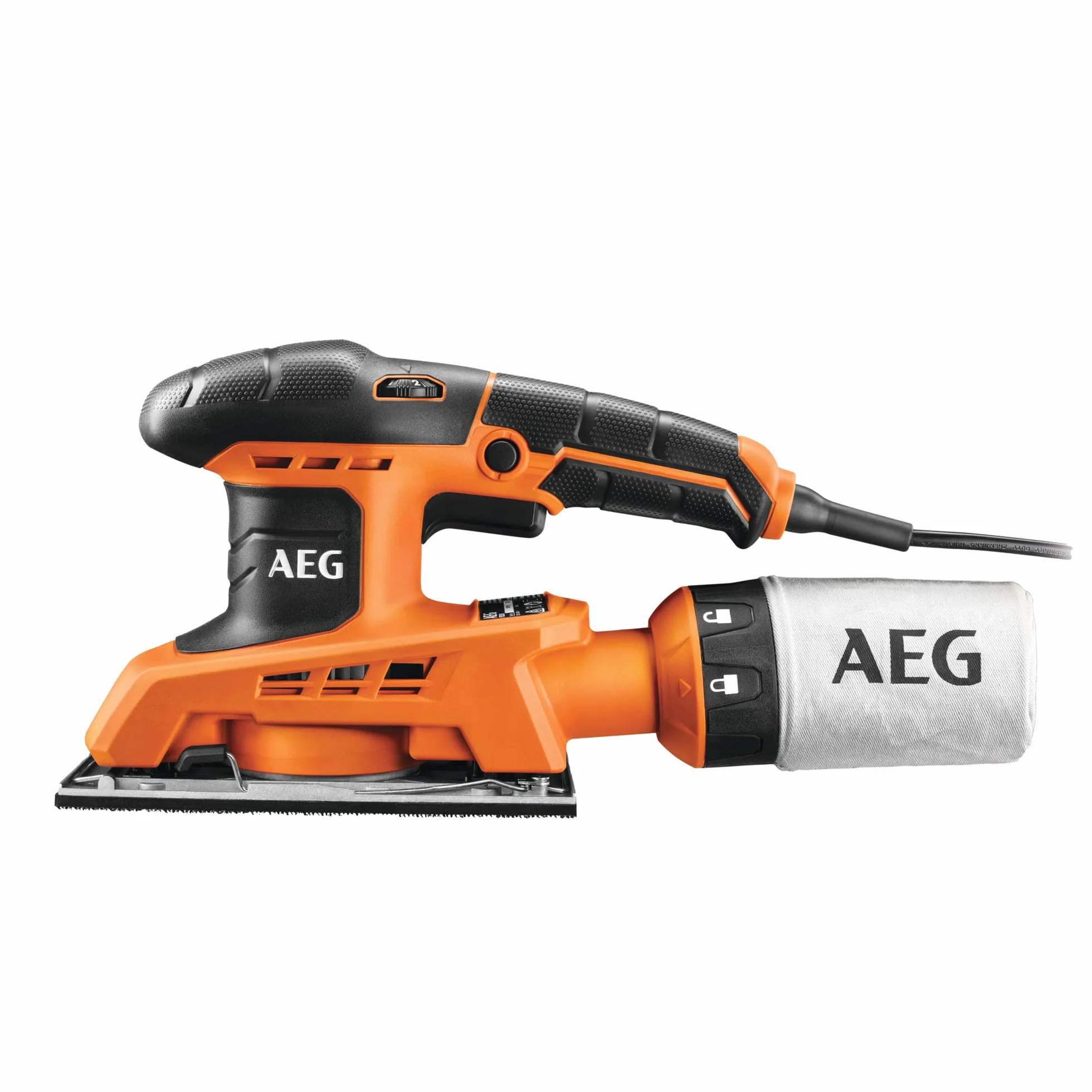 AEG 250 W Szlifierka Oscylacyjna FS250, Rozmiar Tarczy Szlifierskiej 90 x 87 mm, z Workiem na Kurz