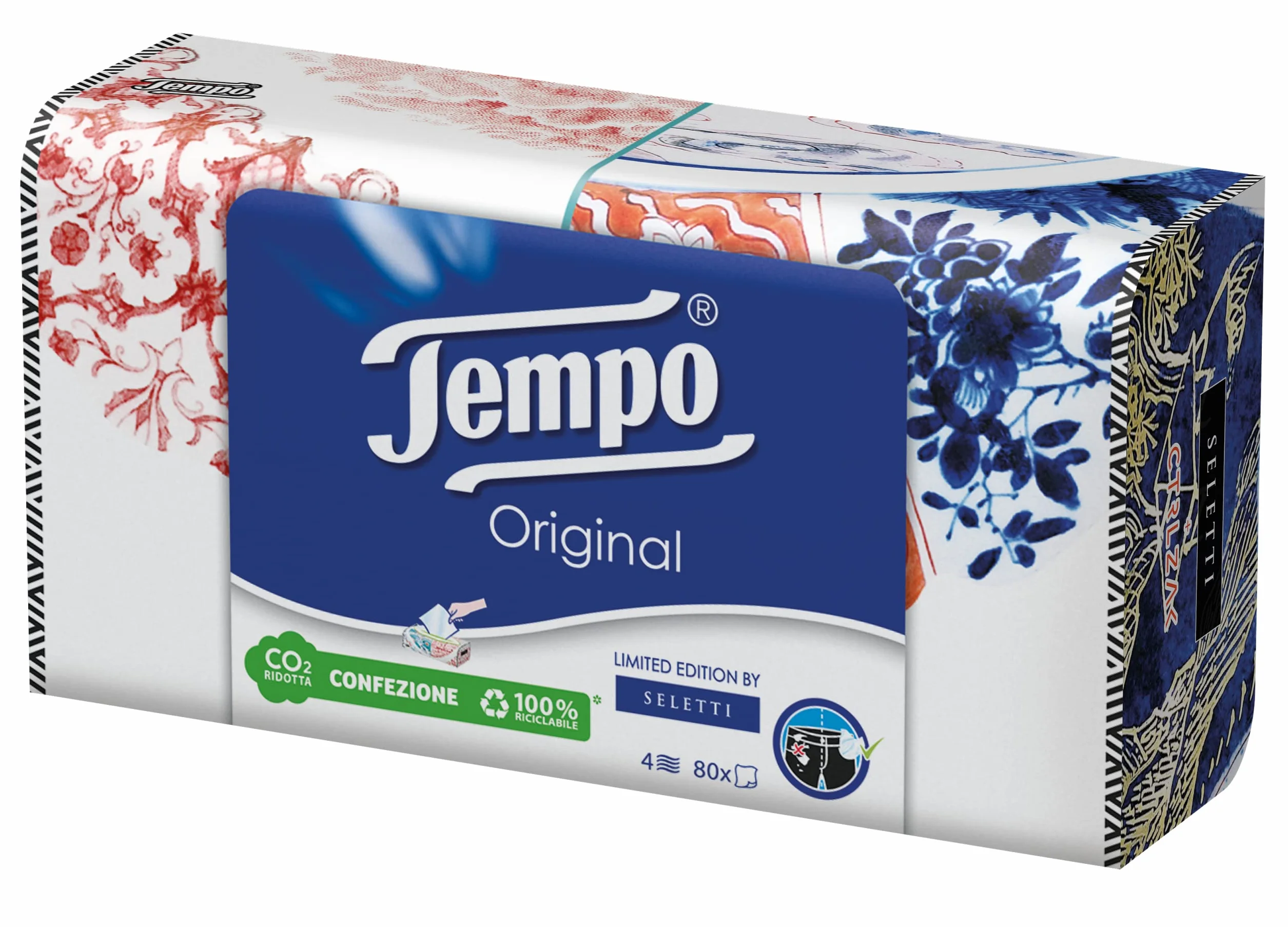 Tempo Original 837040 Chusteczki, Biały, 3 x 80 szt.