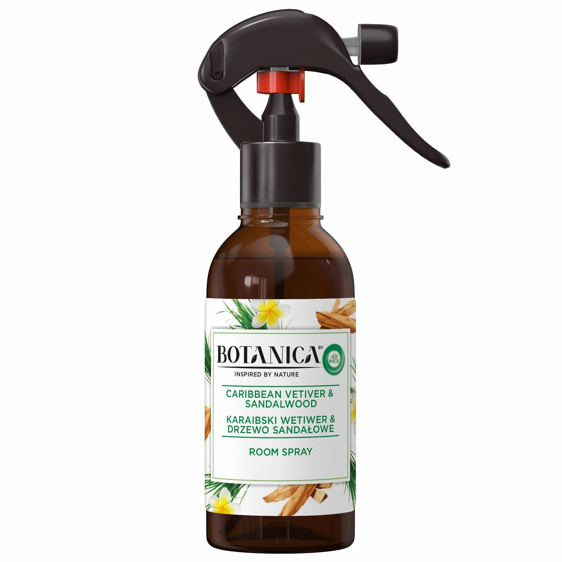 Air Wick Botanica Room spray odświeżacz powietrza o zapachu Karaibskiego Wetiweru & Drzewa Sandałowego 236ml