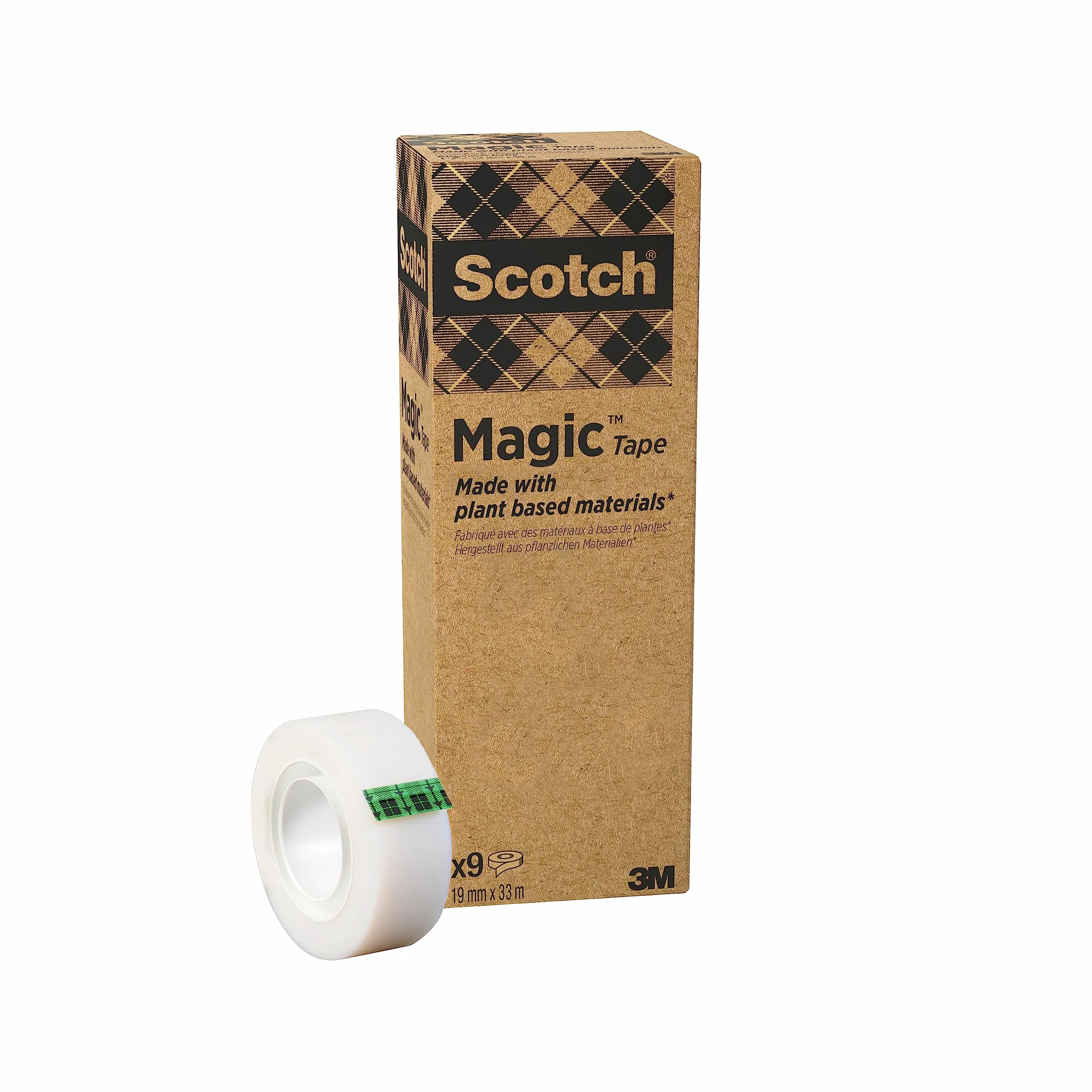 Scotch Magic 90019339 Taśma Klejąca, Bezbarwny, 9 x 19 mm x 33 m