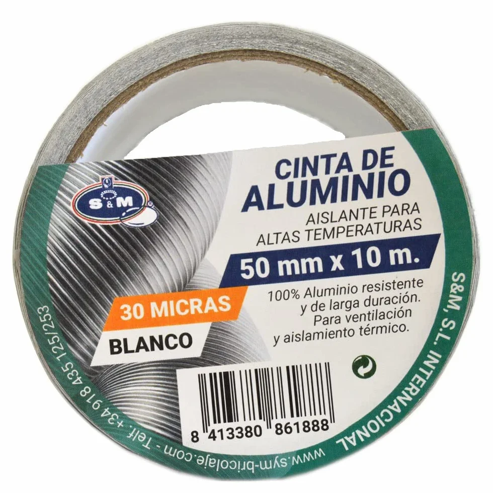 S&M 861888 Taśma Aluminiowa, Biały, 50 mm x 10 m