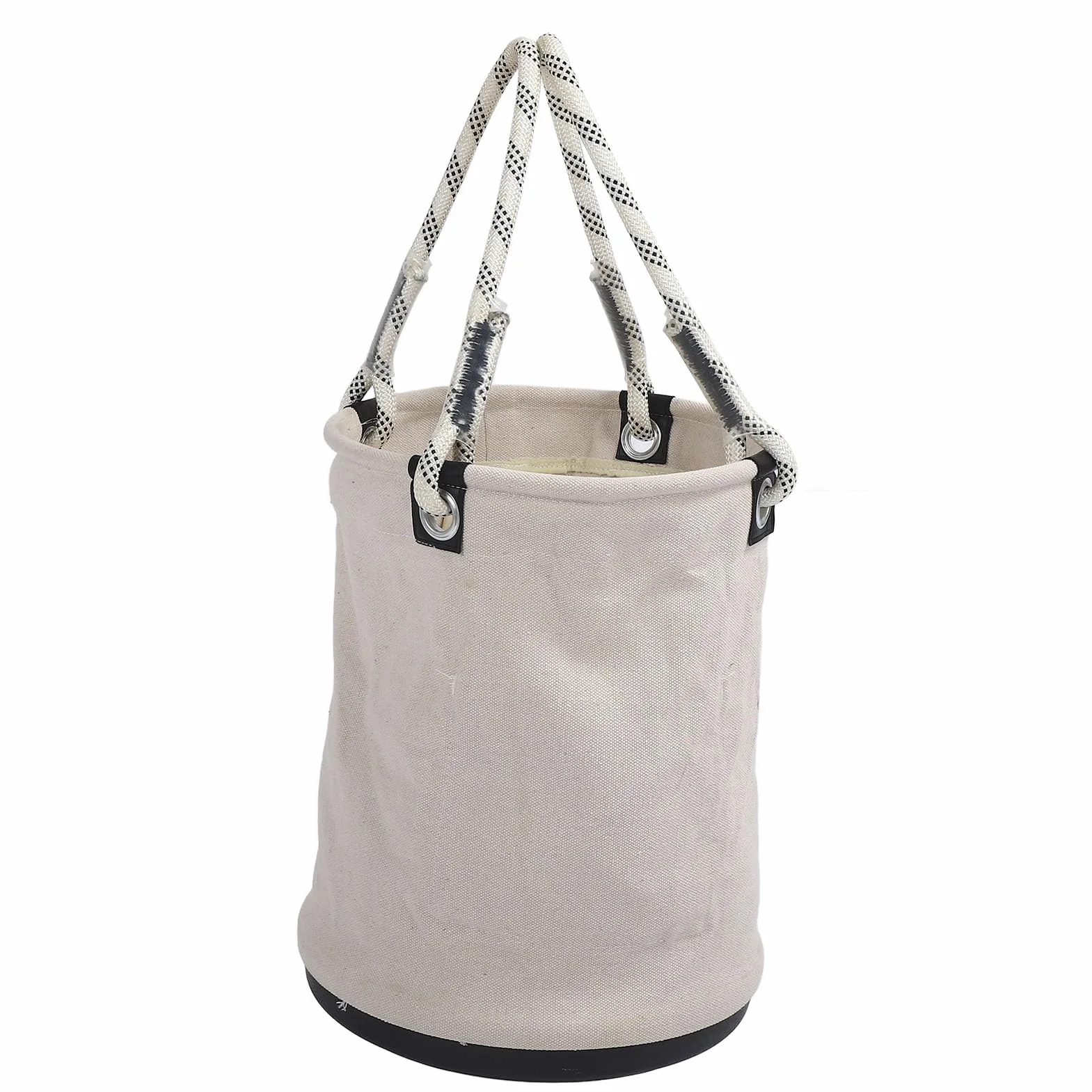 LICAEVEY Wiadro Płócienne 40x30 Cm, Obciążenie 30 Kg, Wytrzymały Organizer na Narzędzia z Plastikowym Dnem, Składany Schowek na budowę (WHITE)