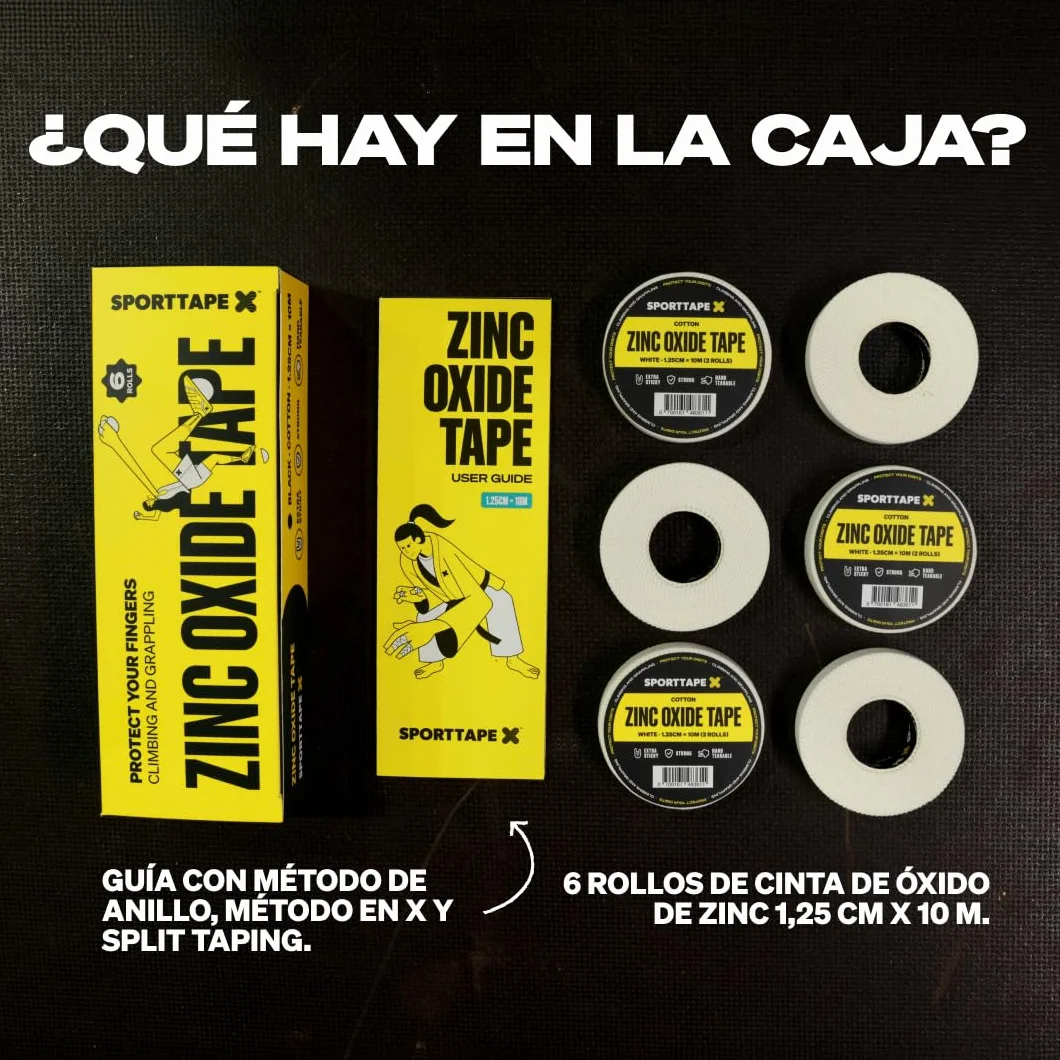 SPORTTAPE taśma wspinaczkowa 1,25 cm x 10 m biała do boulderingu BJJ Jiu-Jitsu