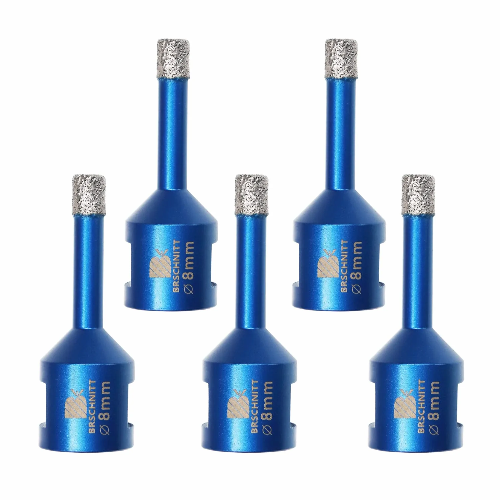 Wiertło diamentowe 8mm, BRSCHNITT 5 szt. M14 lutowane próżniowo diamentowe wiertło rdzeniowe Otwornica do płytek kamionkowych kamionkowych Ceramiczne marmurowe wiercenie granitowe, odpowiednie do szlifierek kątowych
