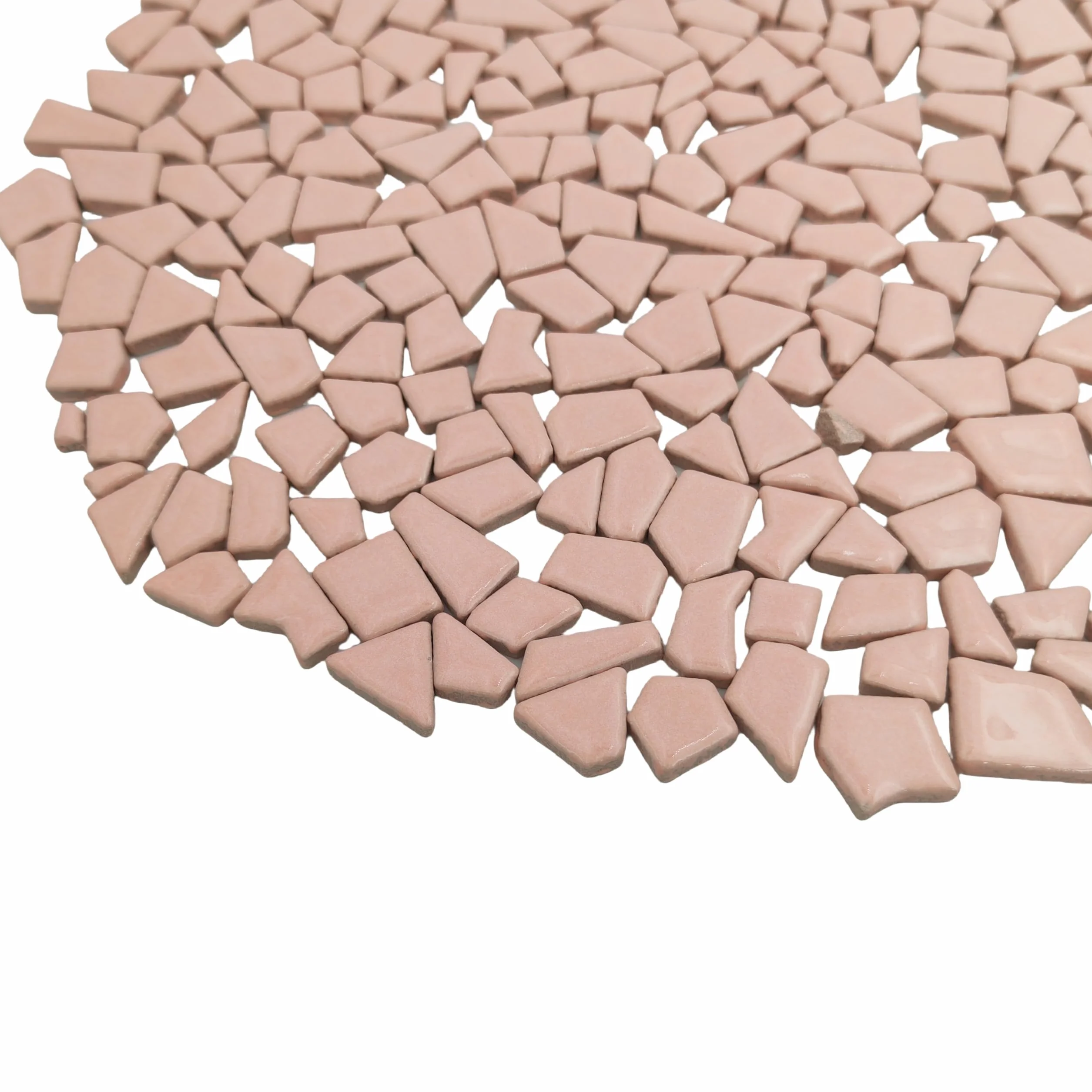Nieregularne ceramiczne płytki mozaikowe, 500 g, 0,5 x 2 cm, małe elementy mozaiki, kamienie do samodzielnego wykonania mozaiki, rękodzieła, hobby, sztuki, dekoracji ścian domu (różowe)