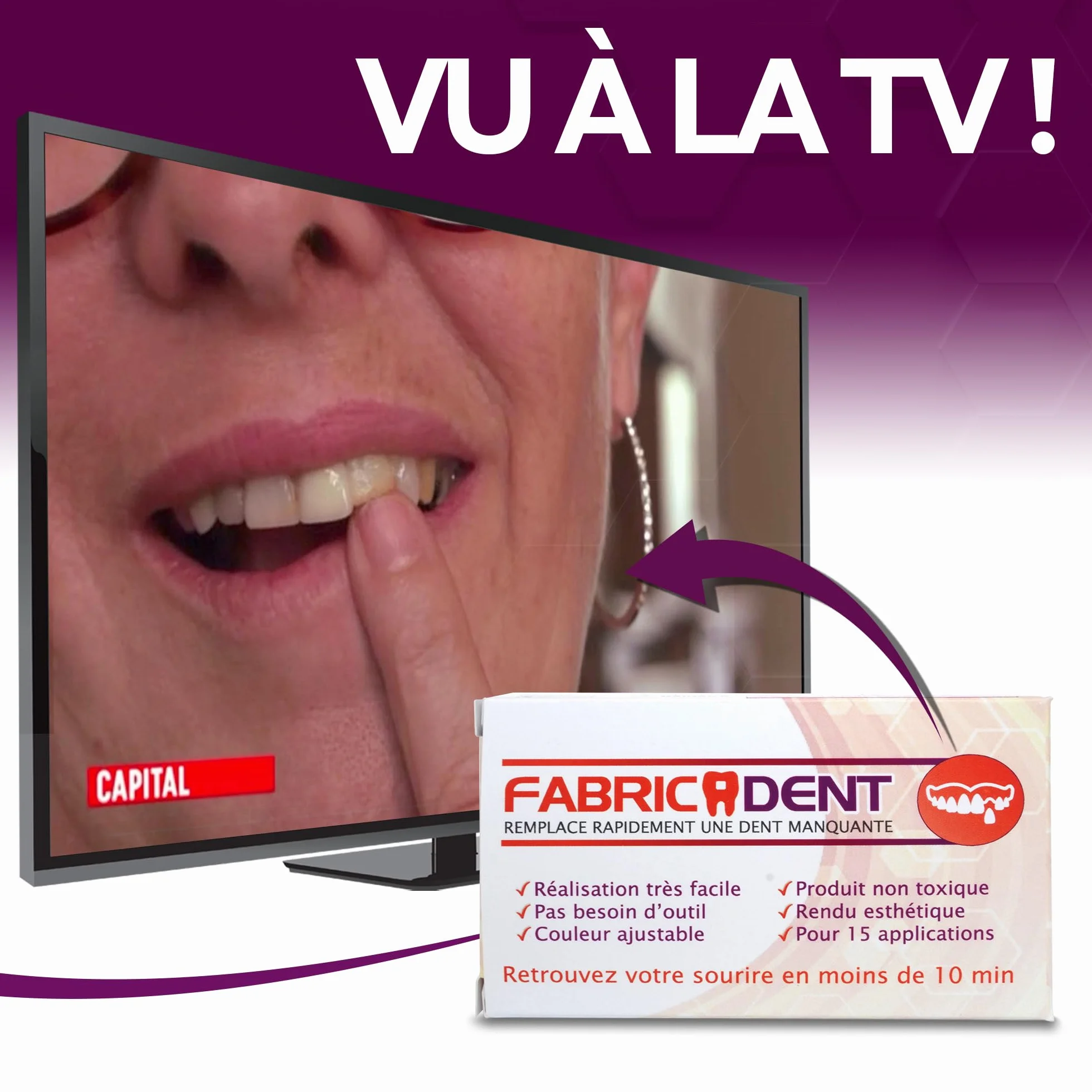 Tout Dentaire WYMIANA brakującego zęba Pasta z PRODUCENT Jak widać w telewizji na M6