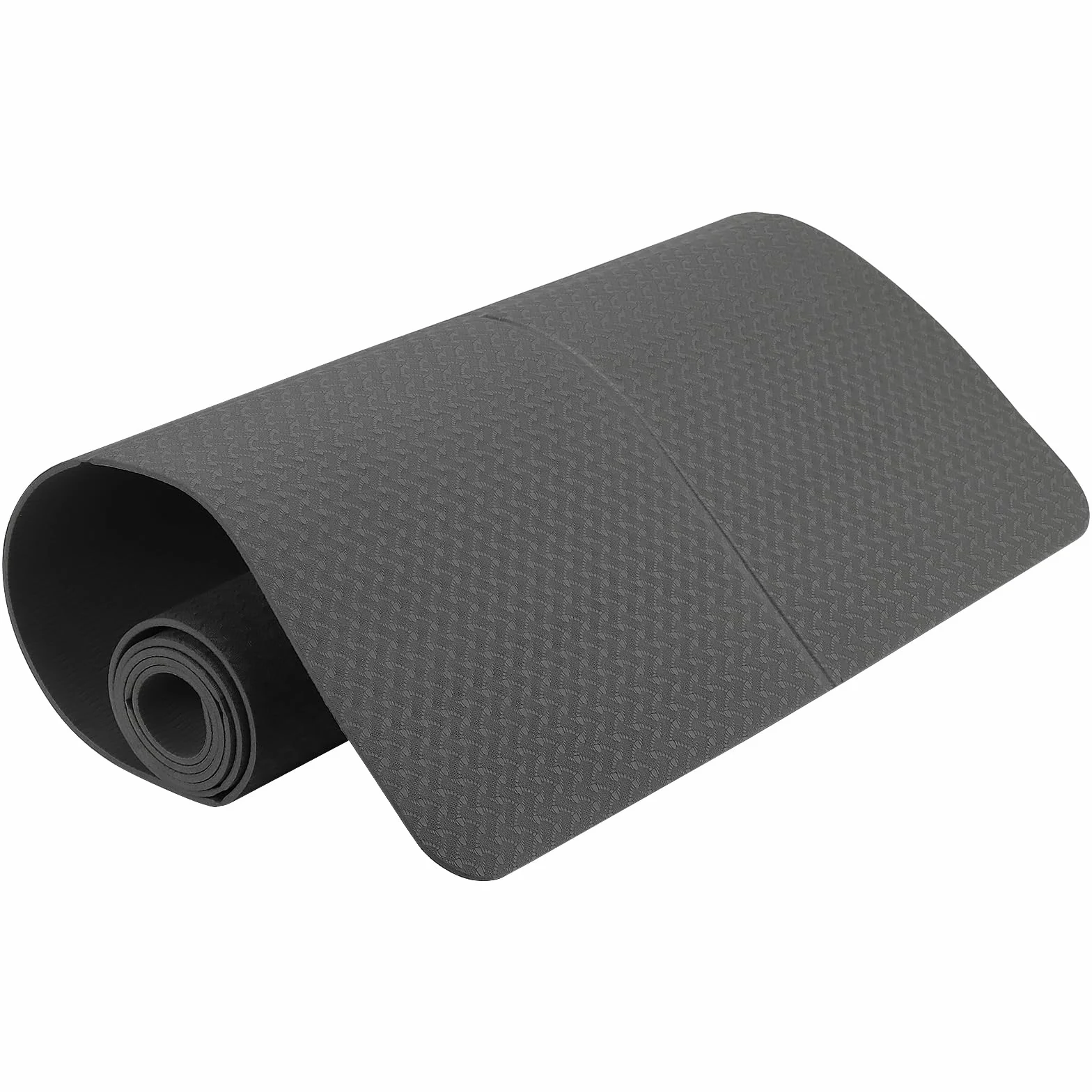 Składana mata ochronna na podłogę, 183 x 61 cm, grubość 4 mm, szara, mata do fitnessu, mata fitness z materiału TPE do sprzętu sportowego, sprzętu fitness, bieżni, maty do jogi