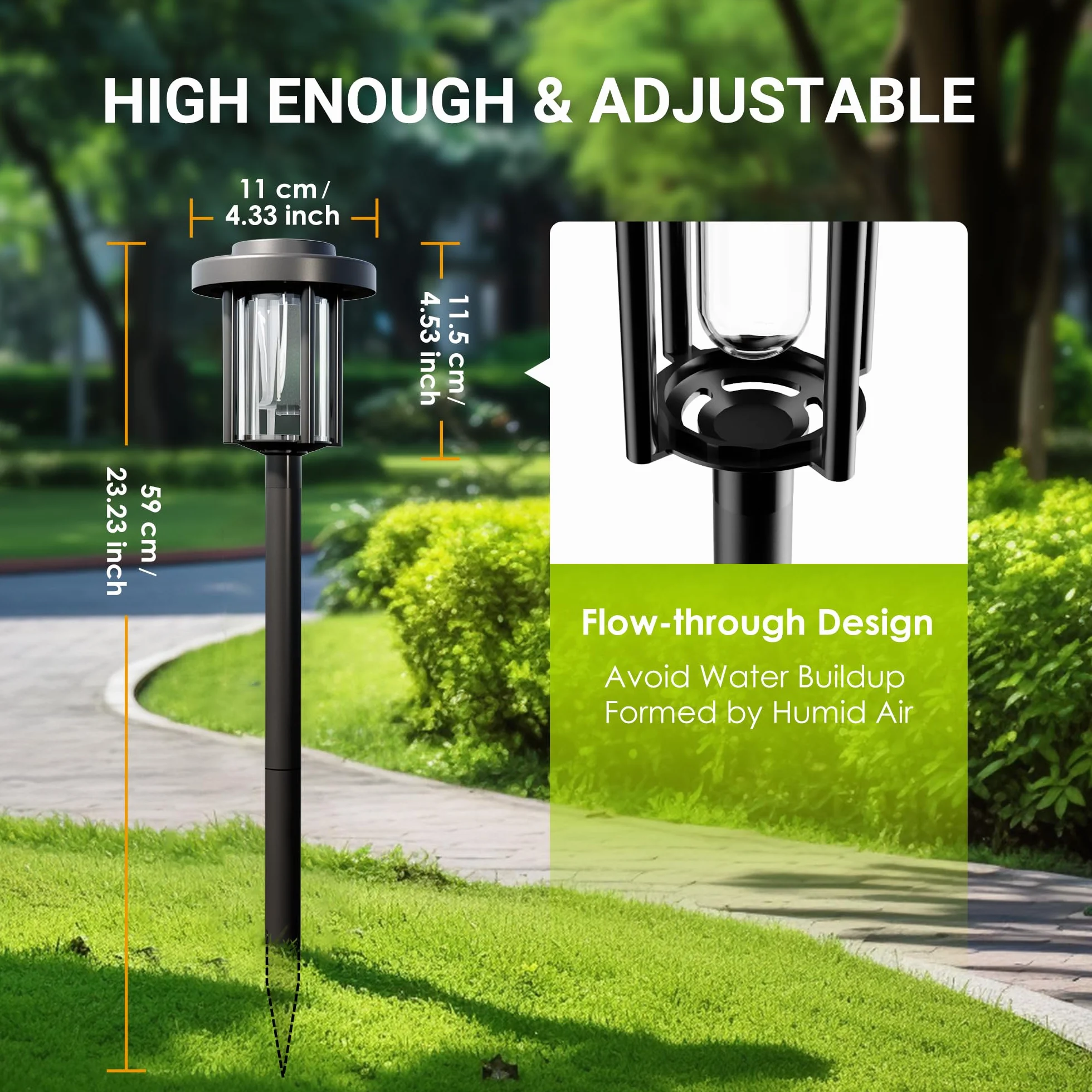 Solpex Lampy solarne do użytku na zewnątrz, 6 sztuk lamp solarnych LED, dekoracja ogrodowa, wodoodporne, zasilane energią słoneczną, oświetlenie drogi do ogrodu, na taras, krajobraz, chodnik, białe