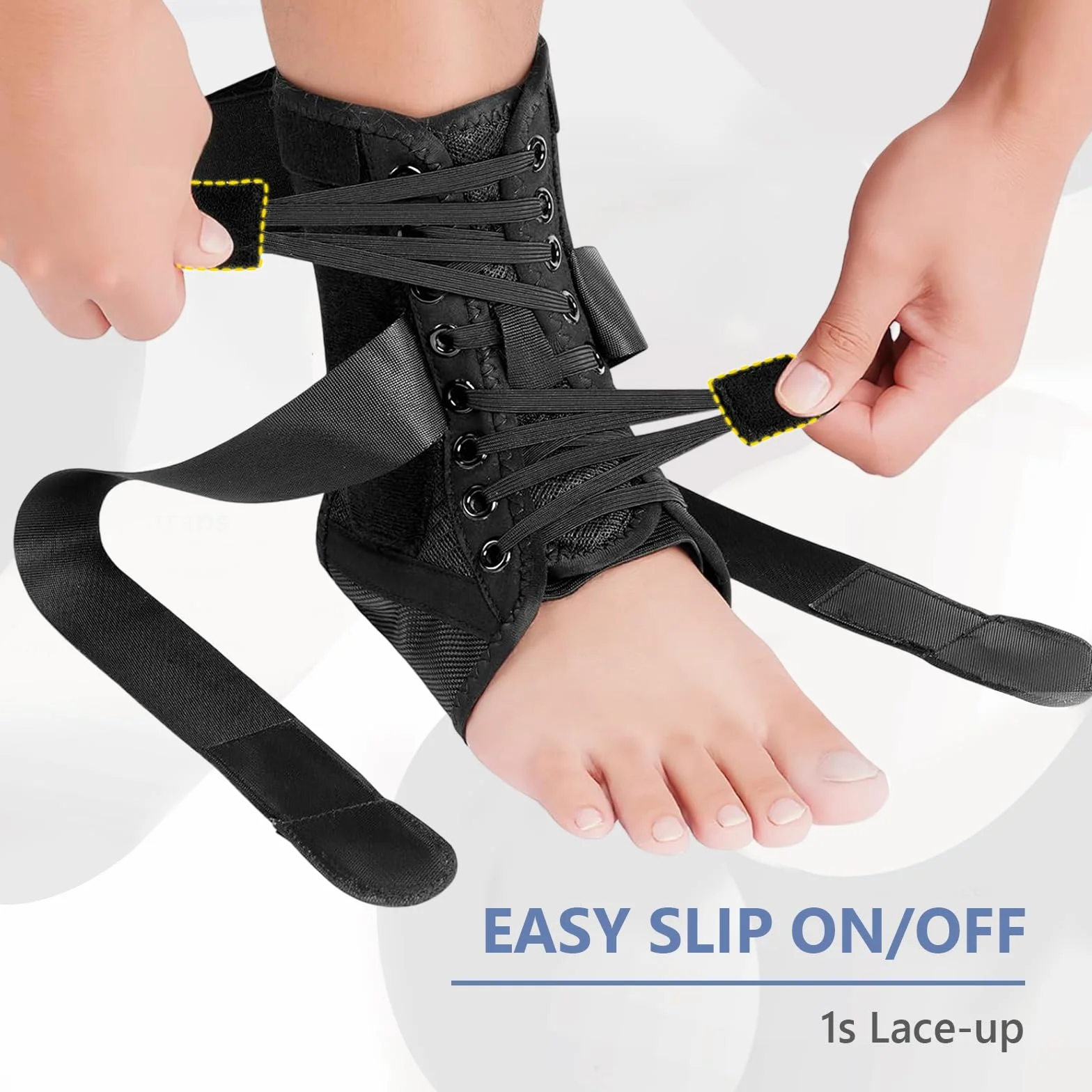 flintronic Sportowa opaska na stopę do zniekształceń stabilizator kostki regulowany L