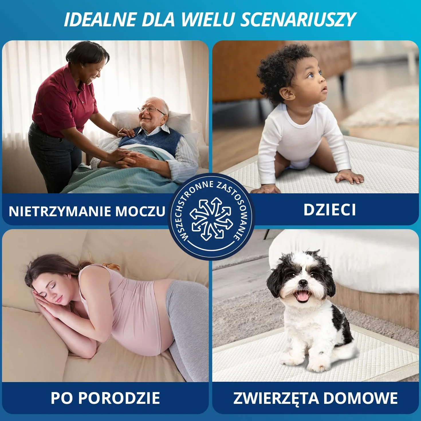 WhyWorry Jednorazowe podkładki na łóżko z nietrzymaniem moczu, 60 x 81 cm, dla dorosłych i seniorów, super chłonne podkładki dla niemowląt, szczelne, grube, pikowane podkładki, dla psów i szczeniaków