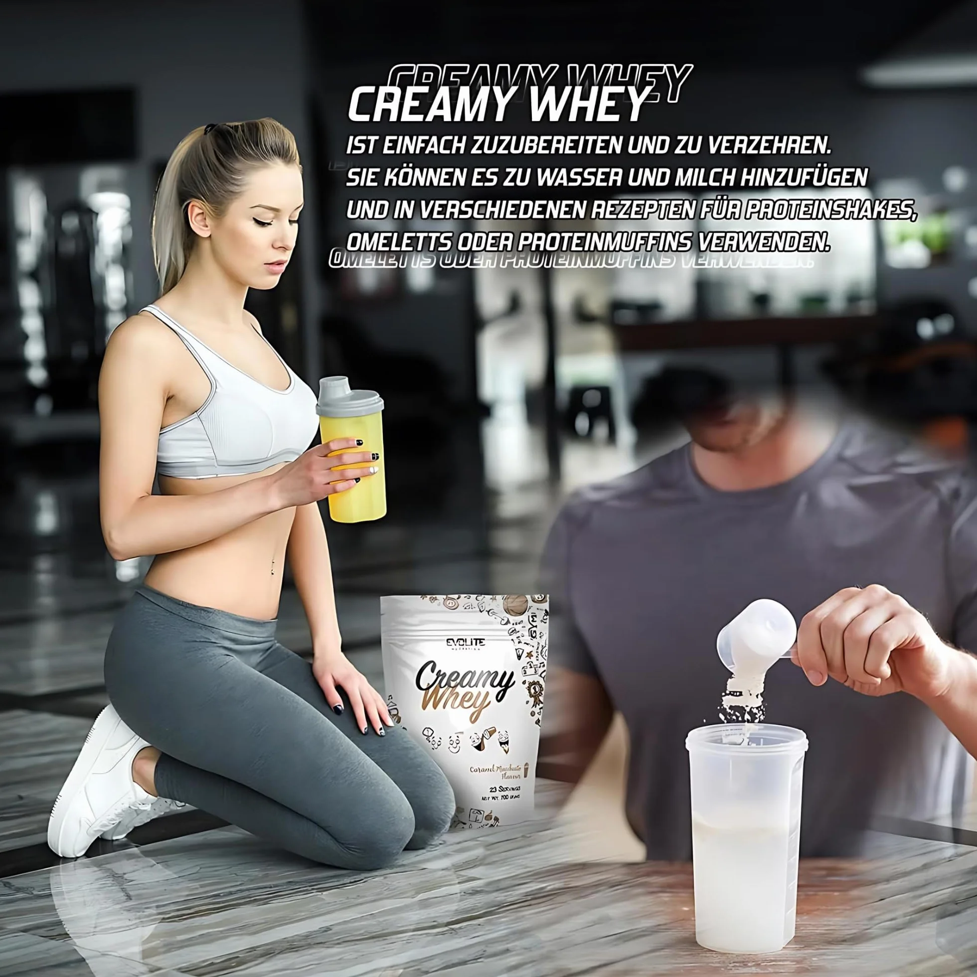 Evolite Whey Protein Powder 700 g - Serwatka z maślanką - 23 g białka