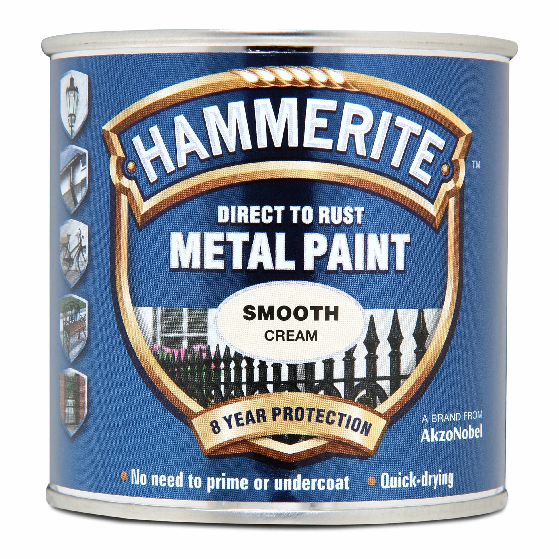 Hammerite 5122058 farba do metalu bezpośrednio na rdzę - gładkie wykończenie kremowe 250 ml