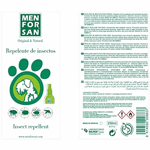 MENFORSAN Naturalny płynny środek odstraszający owady z cytronellą dla psów - 250 ml