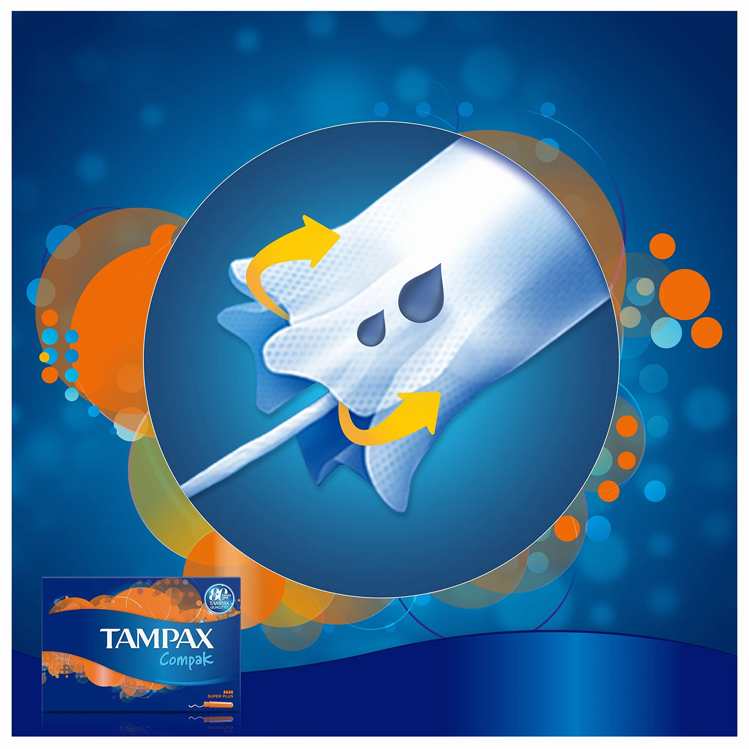 Tampax Compak Super+ tampony z aplikatorem 18 sztuk, ochrona przed wyciekiem