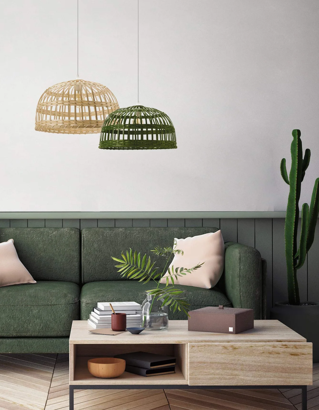 Lussiol 250491 lampa wisząca, bambus, 60 W, naturalna, Ø 60 x wys. 33 cm