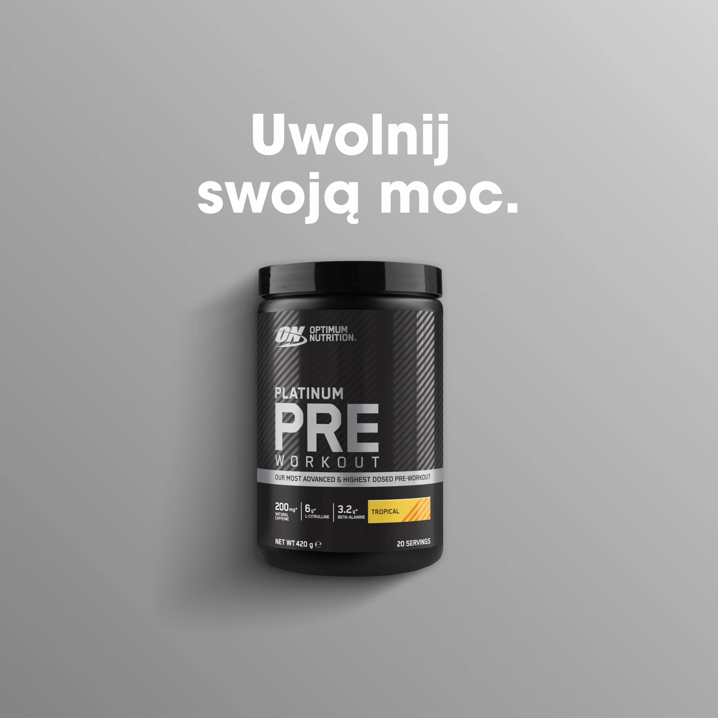 Optimum Nutrition Gold Standard przedtreningowa odżywka energetyczna z monohydratem kreatyny, beta-alaniną, kofeiną i wit. B12 i B6, smak Tropical, 20 porcji, 420 g