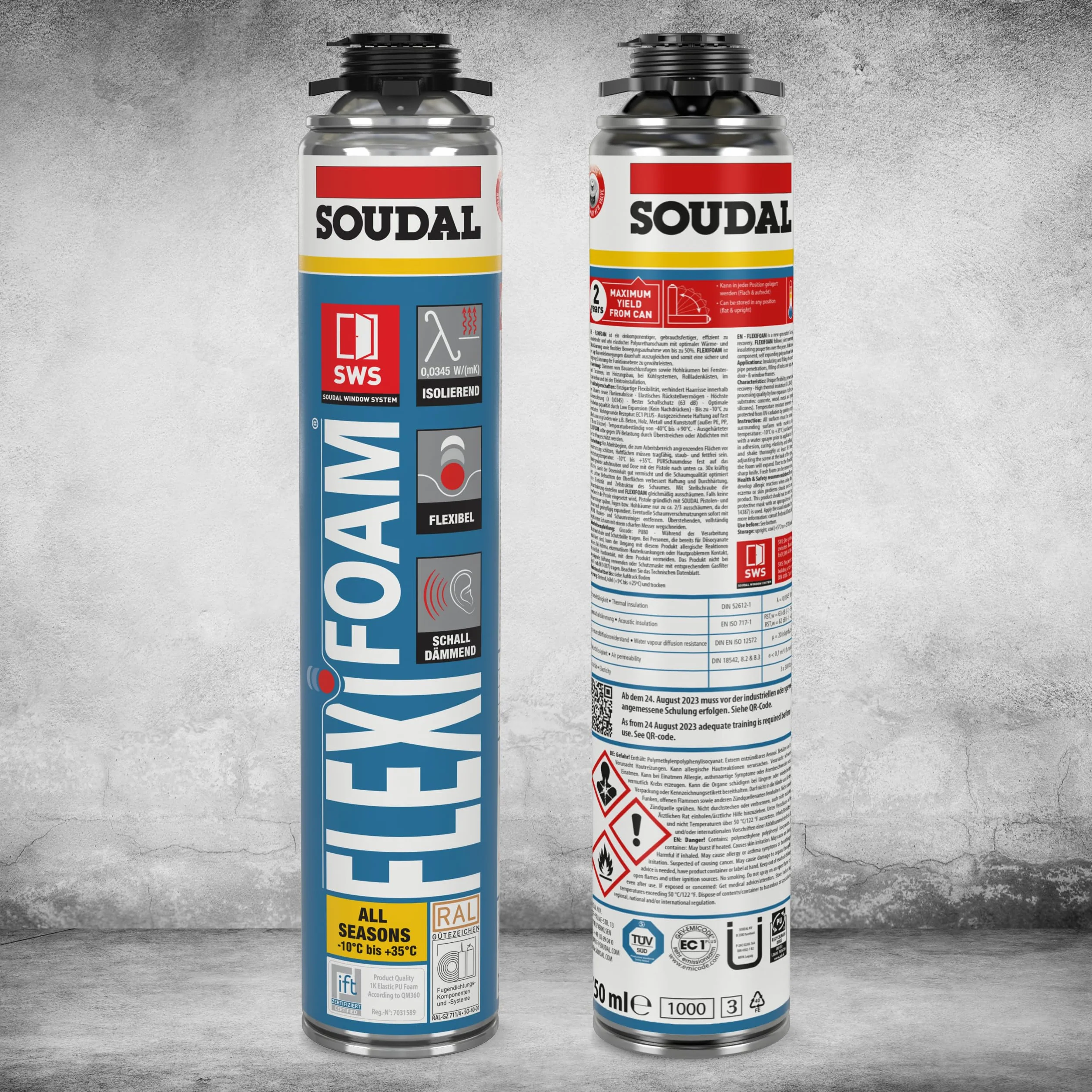 Soudal Flexifoam pianka do pistoletu / pianka elastyczna / 3 x 750 ml