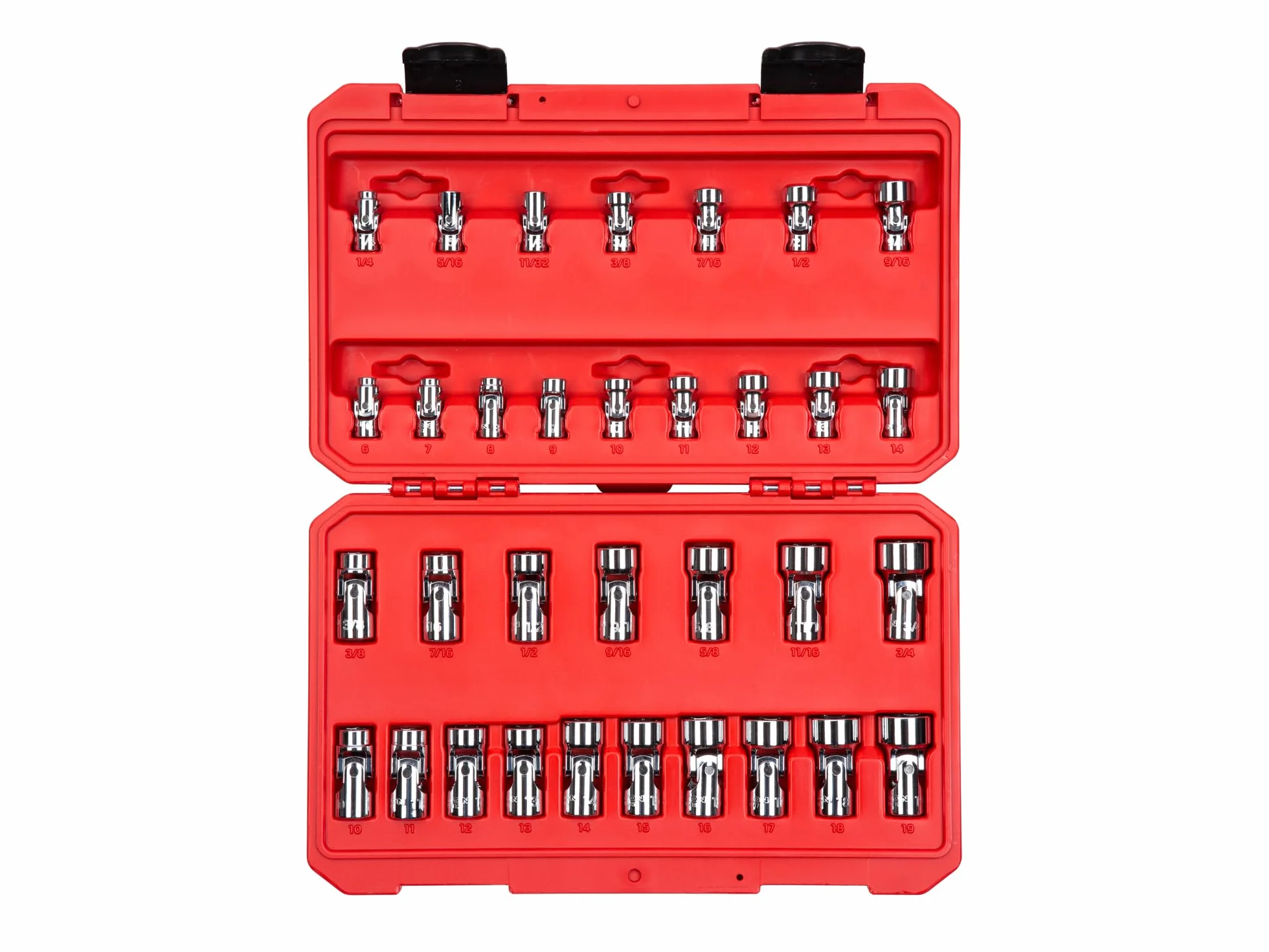 TEKTON 1/4, 3/8 cala Napęd 6-punktowy uniwersalny zestaw nasadek z etui, 33-częściowy (1/4-3/10.2 cm, 6-19 mm) | SHD99301