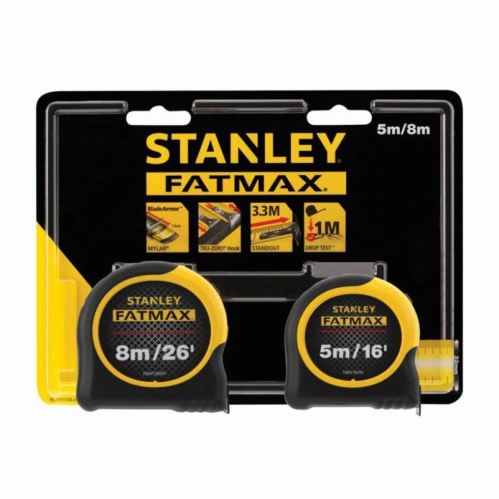 Stanley STA081745 FatMax klasyczna taśma dwupak 5 m i 8 m (szerokość 32 mm) 5