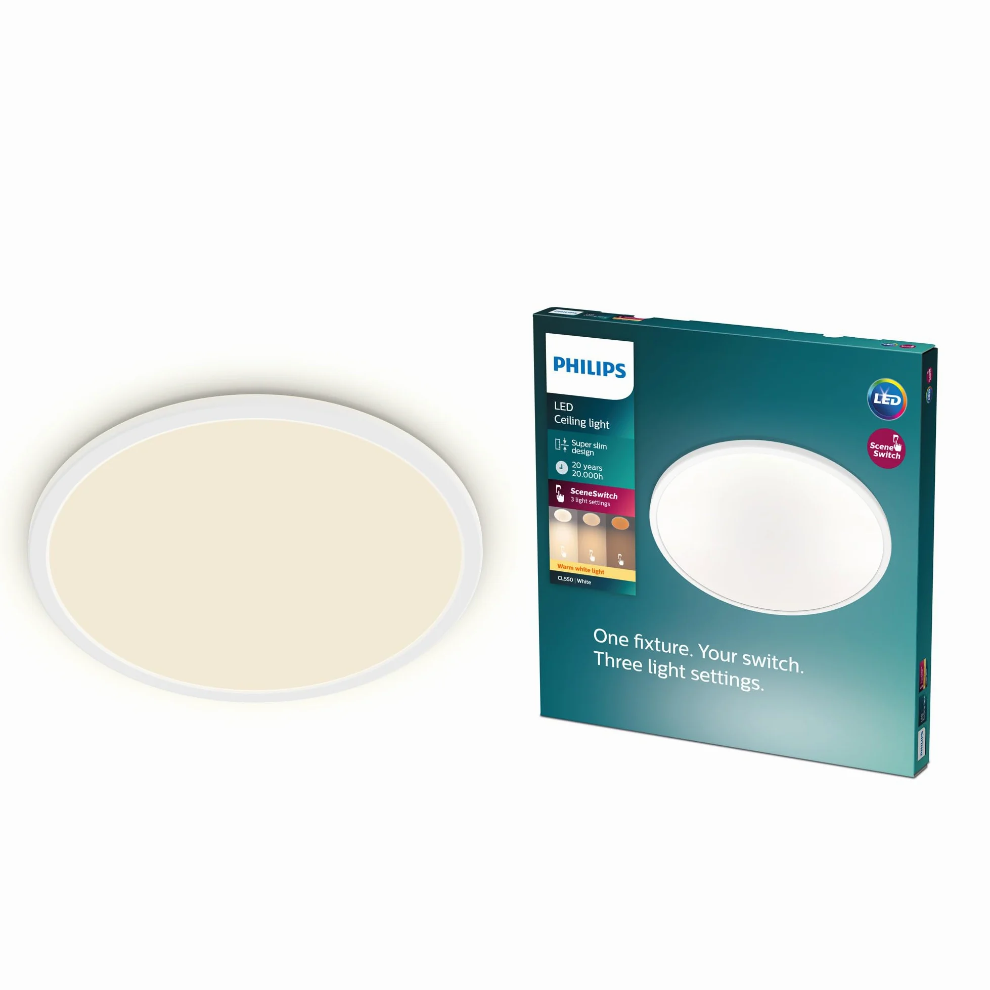 Philips LED lampa sufitowa Superslim Sceneswitch 18 W