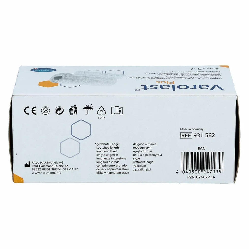 VAROLAST Plus Opaska z Pastą Cynkową, Szary, 13.8 x 5.2 x 5 cm