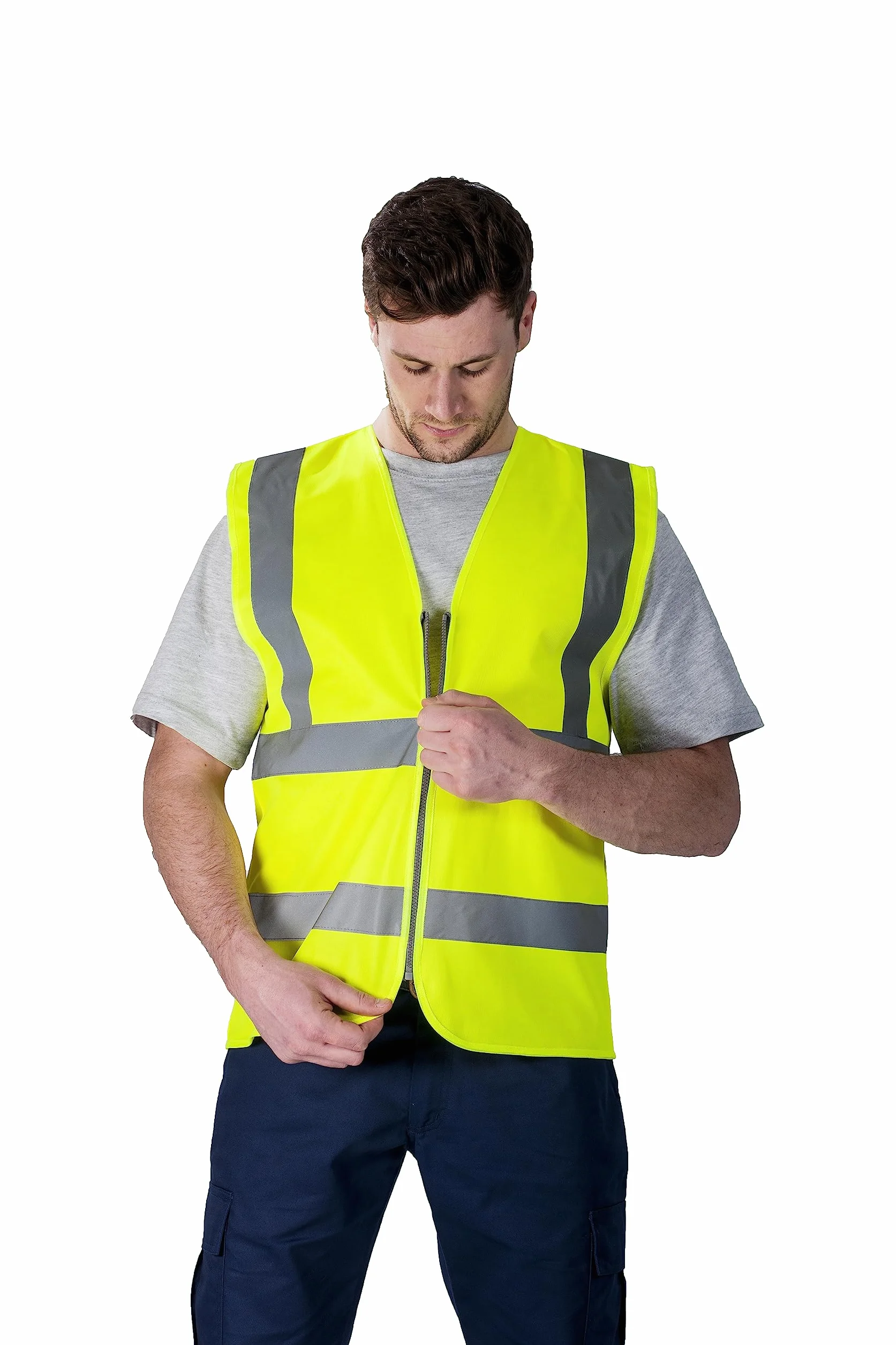 Portwest C375 Ostrzegawcza Zapinana Kamizelka na Zamek Blyskawiczny, Regularny, Rozmiar 3XL, Żółty