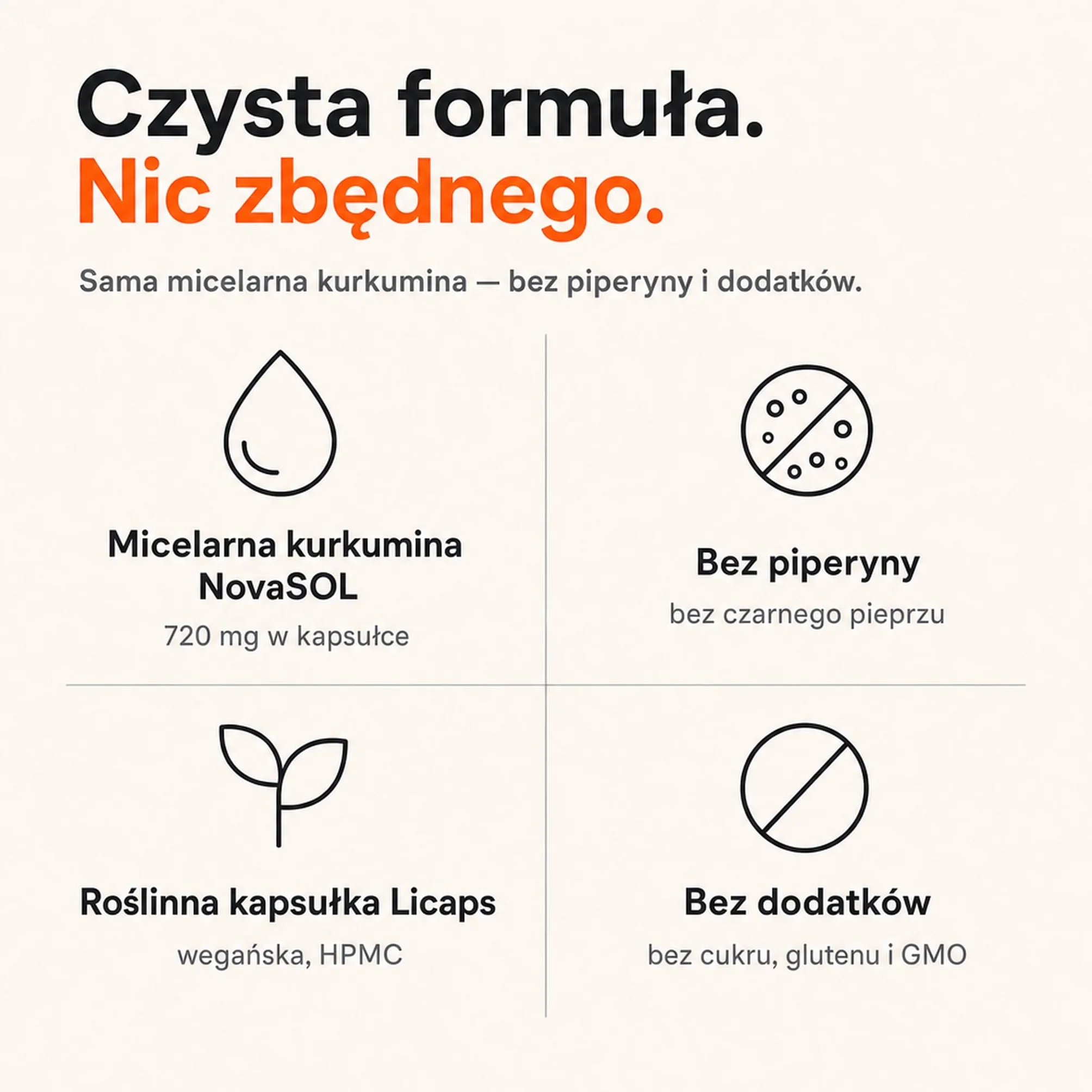 Kurkumina NovaSOL Licur Max 60 kapsułek wysokodawkowane kapsułki płynne wegańskie 1 dziennie