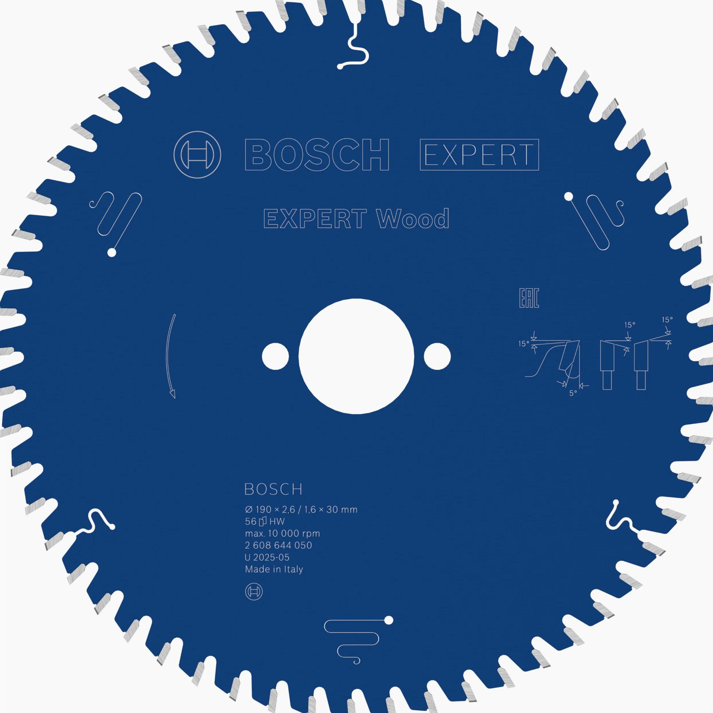 Bosch Professional Brzeszczot do piły tarczowej Expert do drewna (drewno, 190 x 30 x 2,6 mm, 56 zębów, akcesoria do piły tarczowej)
