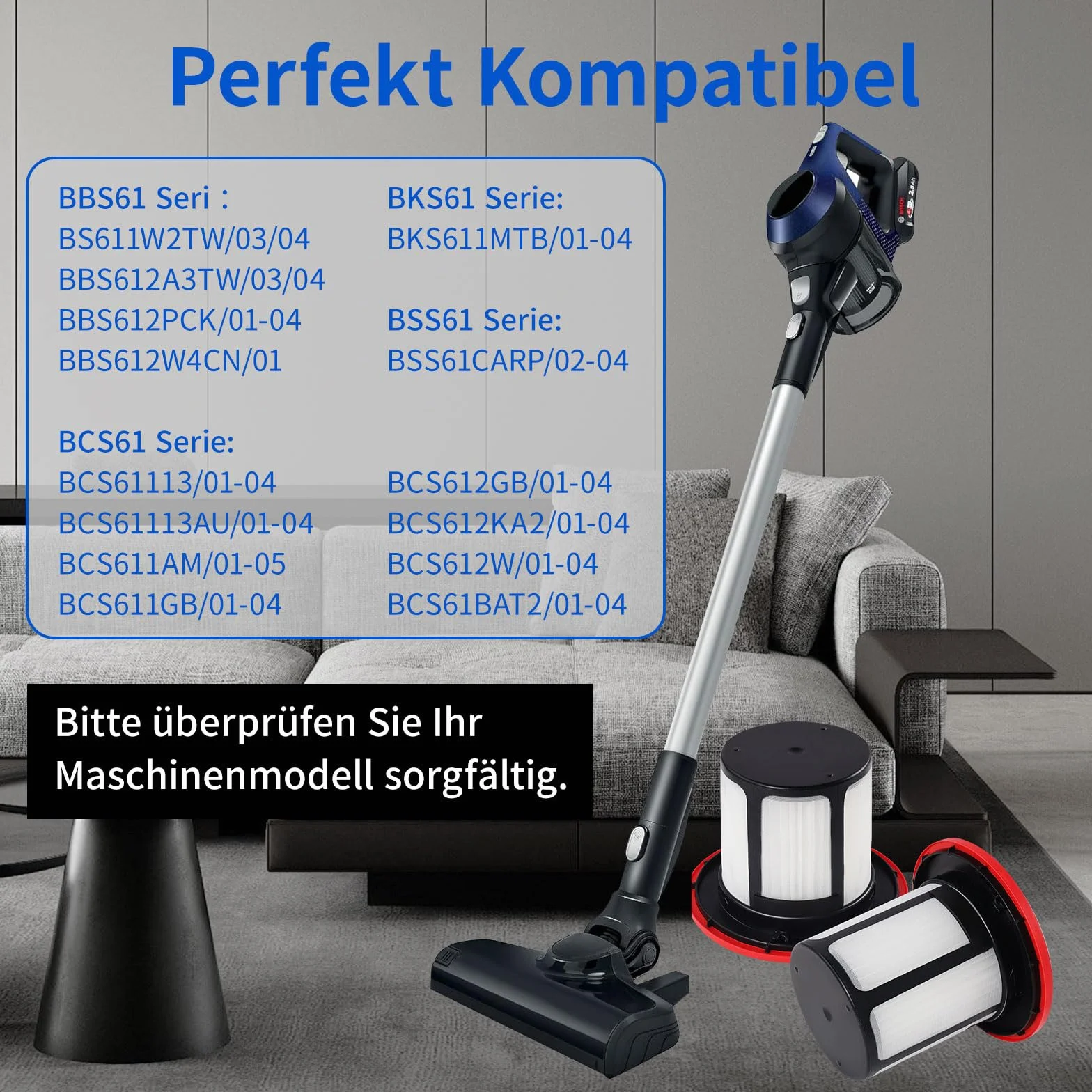 2 sztuki filtra i uchwytu filtra do odkurzacza Bosch UNLIMITED 6