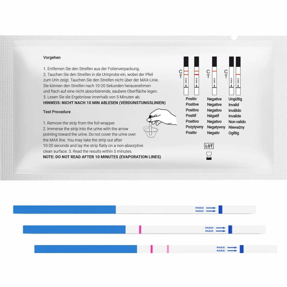 Paski testowe ciążowe 10 mIU/ml czuły test hCG wczesne wykrywanie (50 szt.)