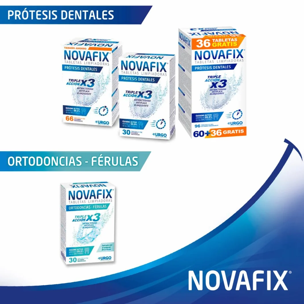 Novafix - Tabletki czyszczące Triple Action - Do protez dentystycznych i aparatów ortodontycznych