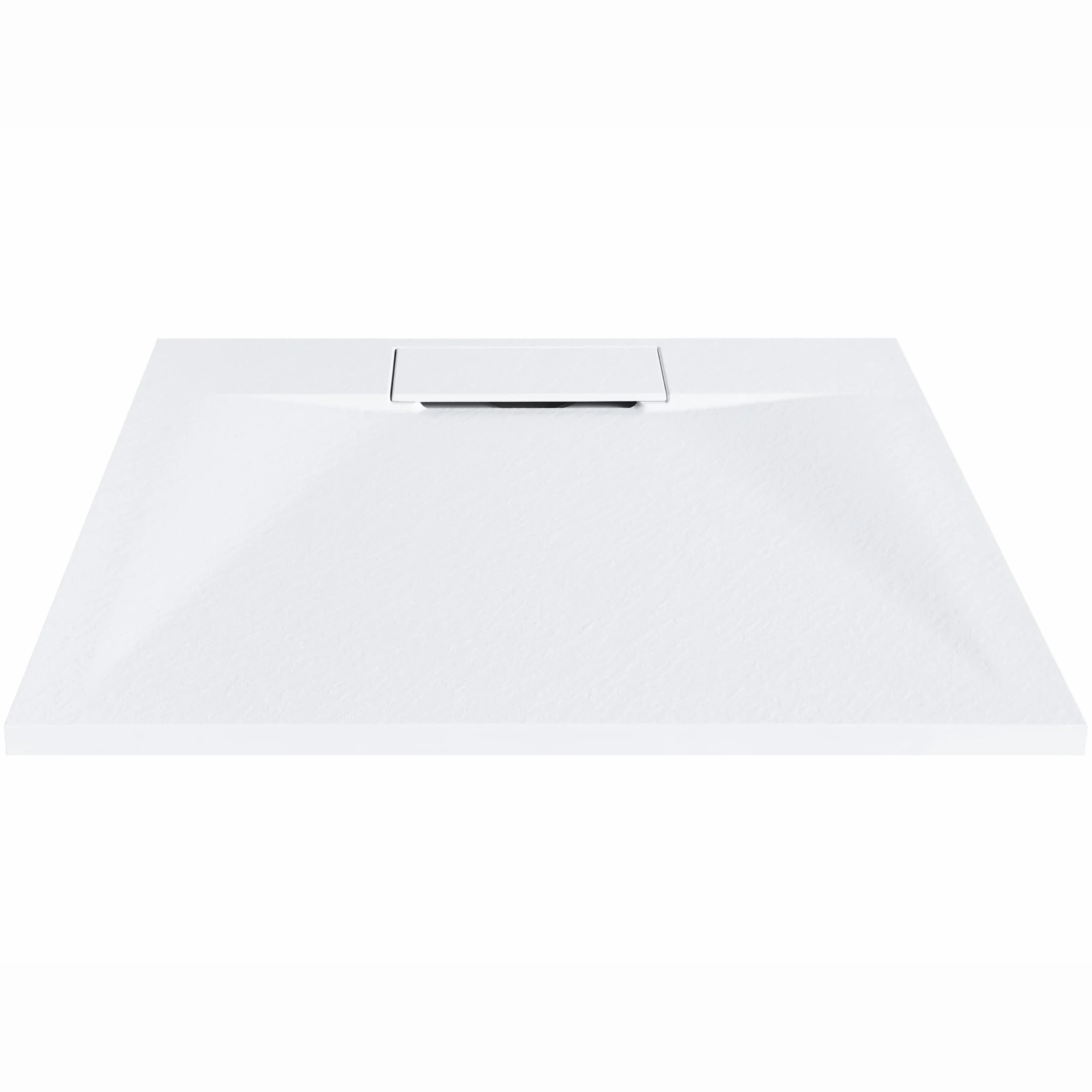 Brodzik prysznicowy z syfonem z materiały SMC biały efekt naturalnego kamienia 80 x 80 x 3 cm Azzurro