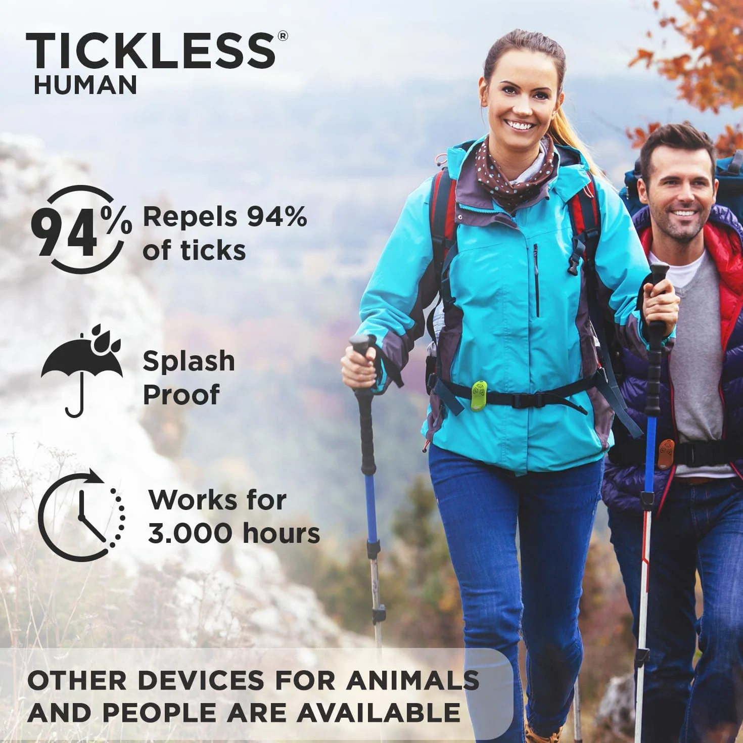 Tickless HUMAN | Ochrona przed kleszczami | dla wszystkich grup wiekowych - pomarańczowy