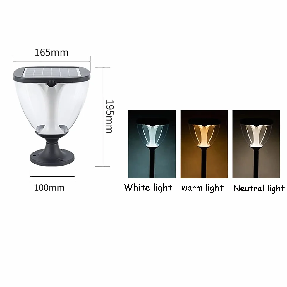 Lampy słupkowe na zewnątrz, oświetlenie ogrodowe, oświetlenie tarasu, lampy solarne na zewnątrz, z 3 trybami, światło LED, solarne światła słupkowe, wodoodporne, dekoracja ogrodu, na ogrodzenie ogrodowe, patio, drewniane słupki