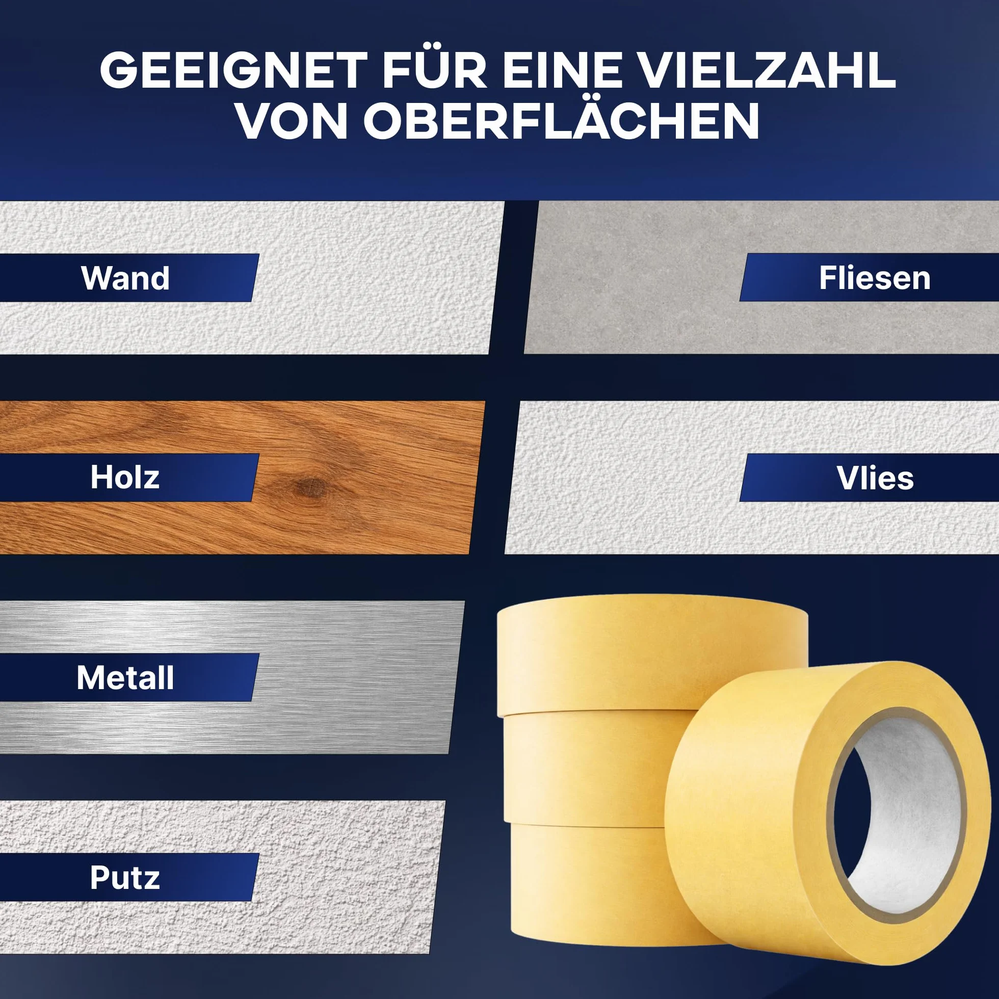 Plid® Goldband taśma malarska [wodoodporna] – taśma klejąca do malowania na mokro – do wewnątrz i na zewnątrz – taśma klejąca, malarska, zapobiega rozlewaniu się kolorów – taśma klejąca malarska (19