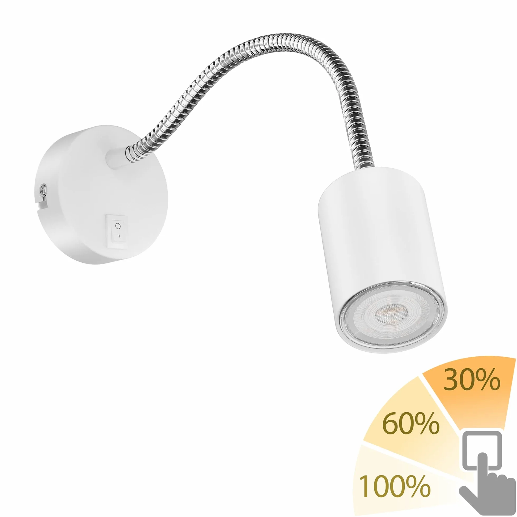ledscom.de Lampa do czytania WAIKA GU10 LED PAR16 6,05W 374lm 70° ściemniacz biały mat