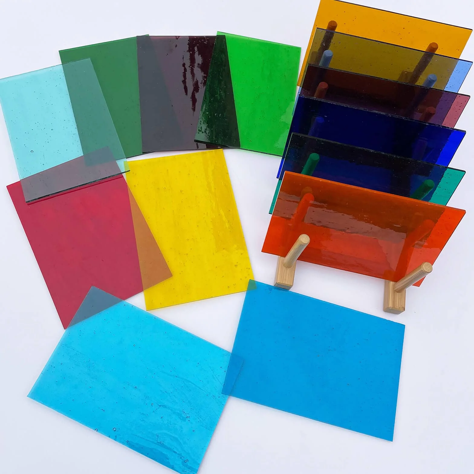 LITMIND 16 arkuszy witrażowych 10x15 cm mozaikowe płytki szklane do rękodzieła