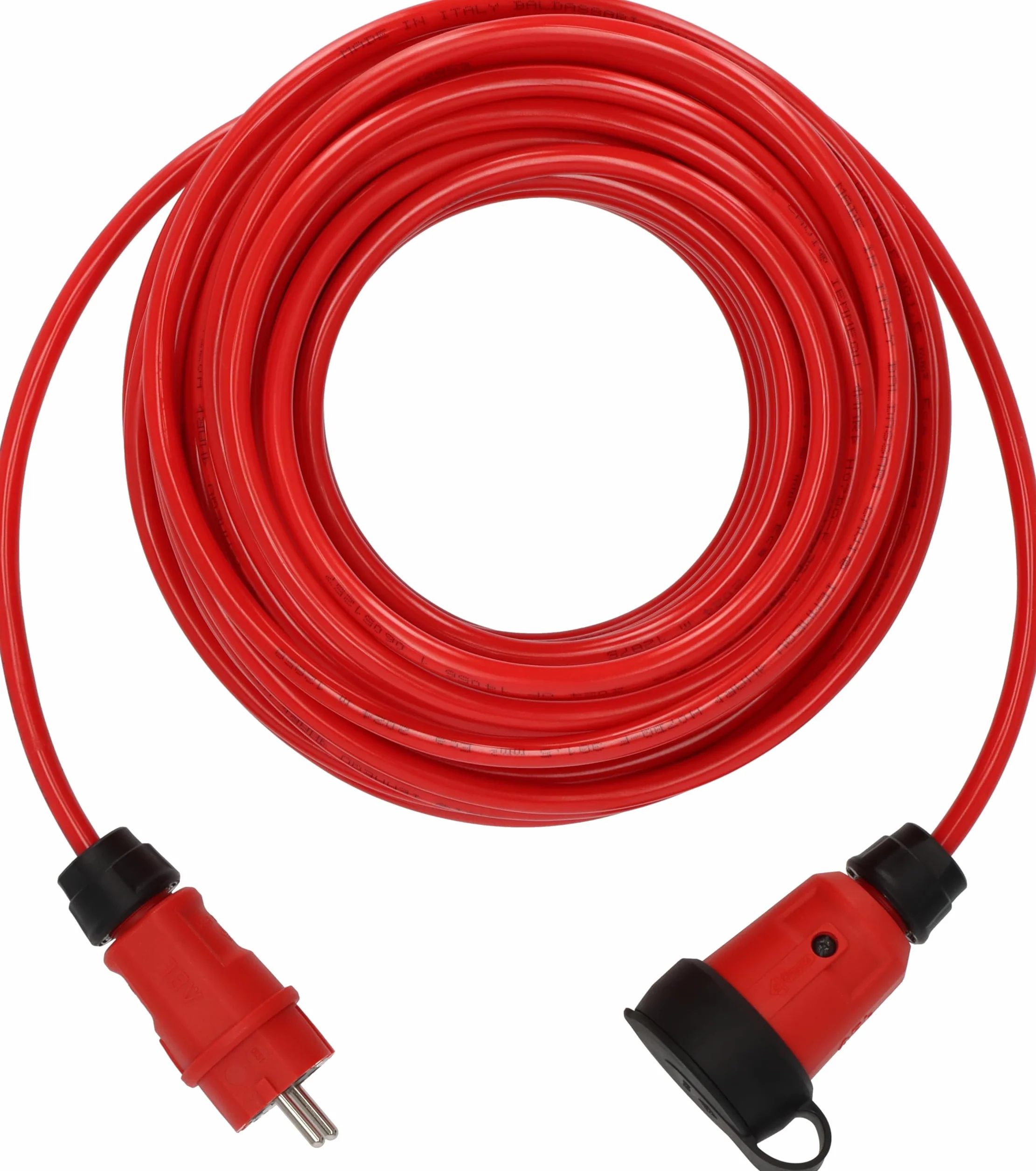 Brennenstuhl Professional Extension Cable VQ 1100 IP44 (10 m kabel H07BQ-F 3G1,5 in red, construction site use and permanent outdoor use, Made in Germany)