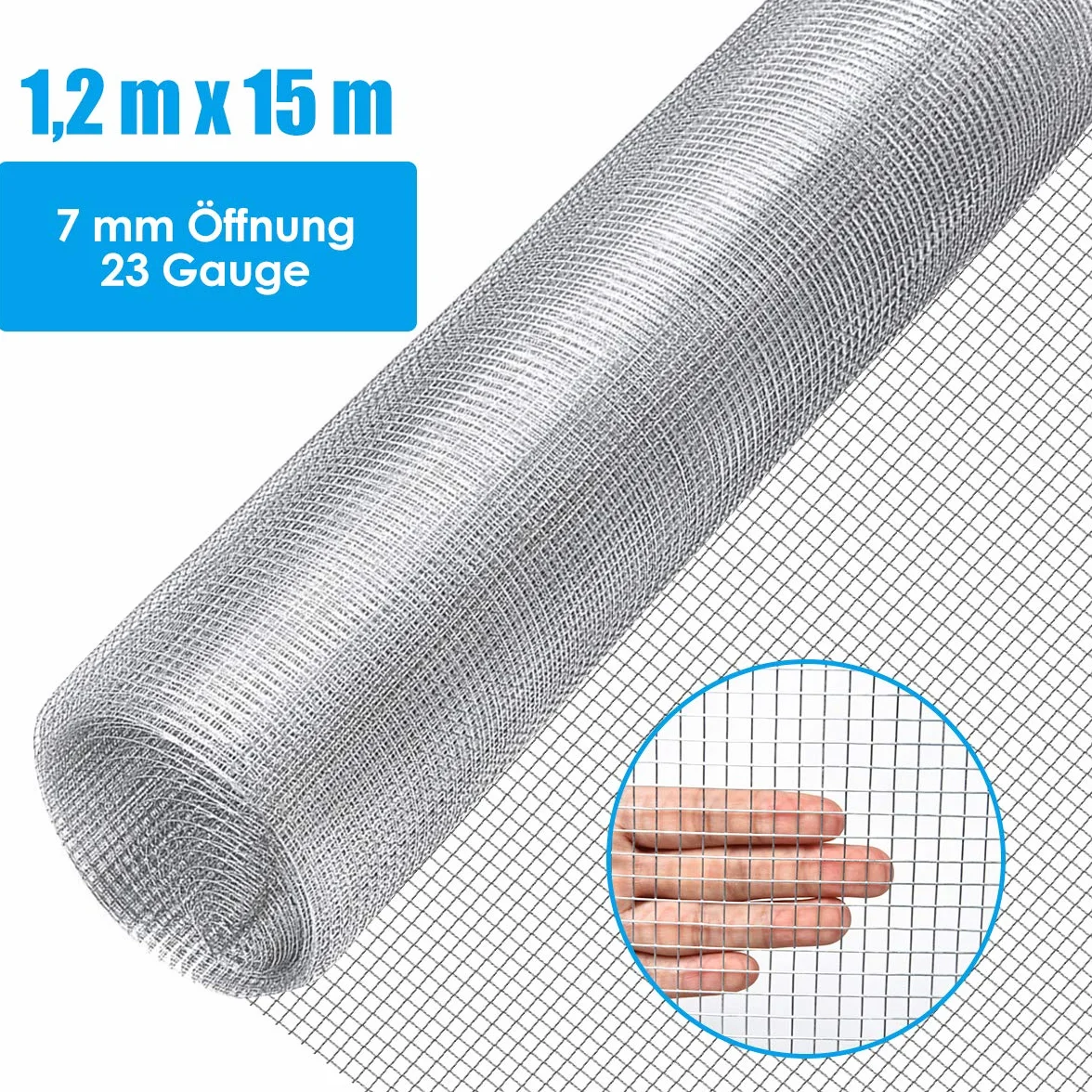 COSTWAY siatka druciana ocynkowana 15 m x 1,2 m oczko 7 mm