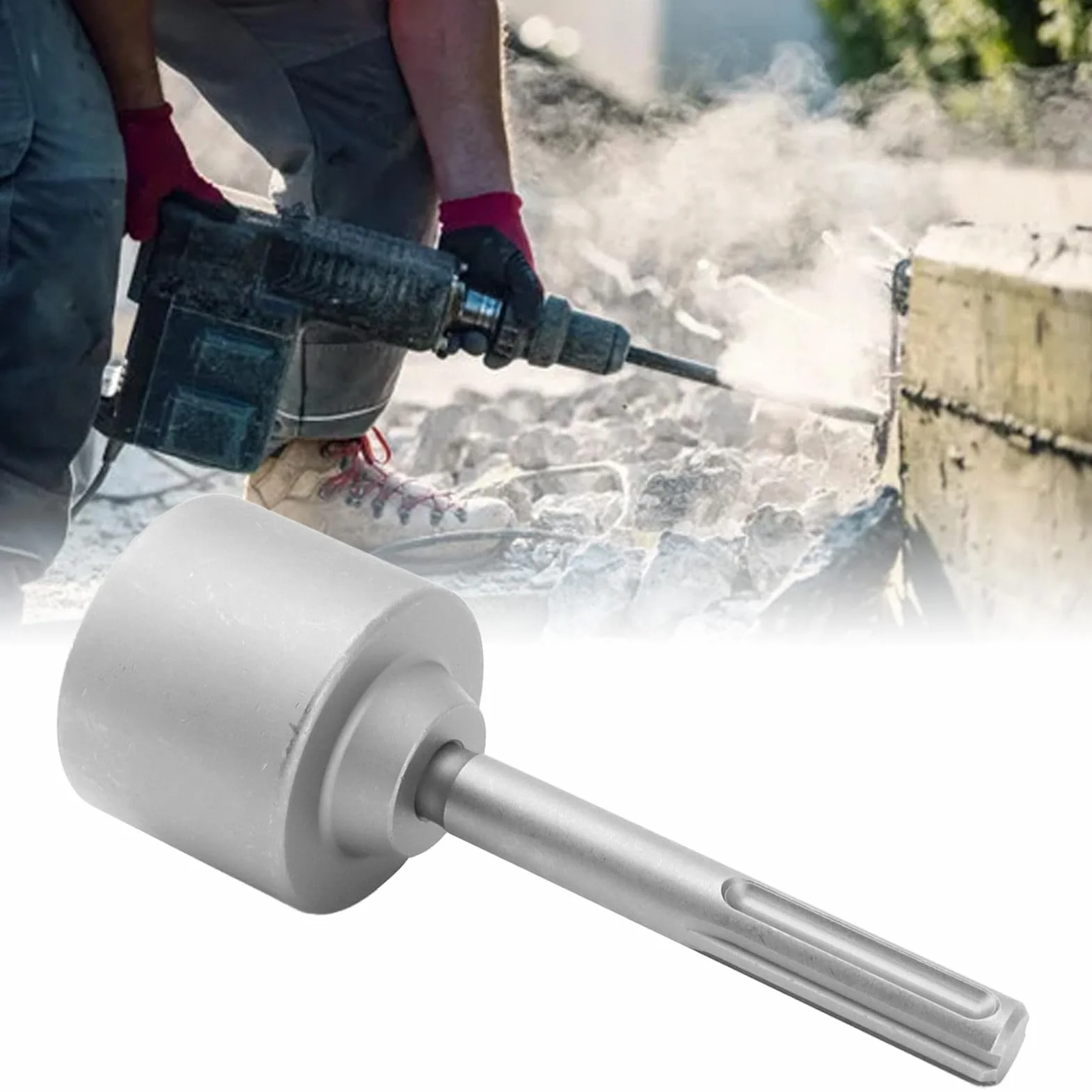 Kafar Stalowy, długość 200 Mm, Pogrubiona ściana, Stal Kuta, 5 Studni, Ubijak Słupkowy z Chwytem T do Zbrojenia Pali (65mm)