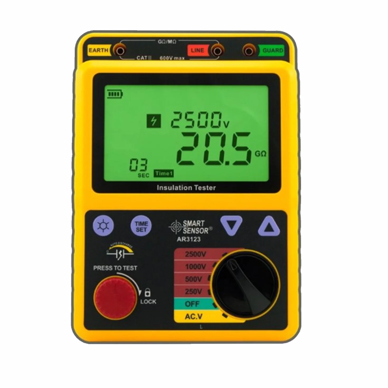 250~2500V cyfrowy tester izolacji wysokiego napięcia Megohmeter Tester napięciowy Meter AR3123