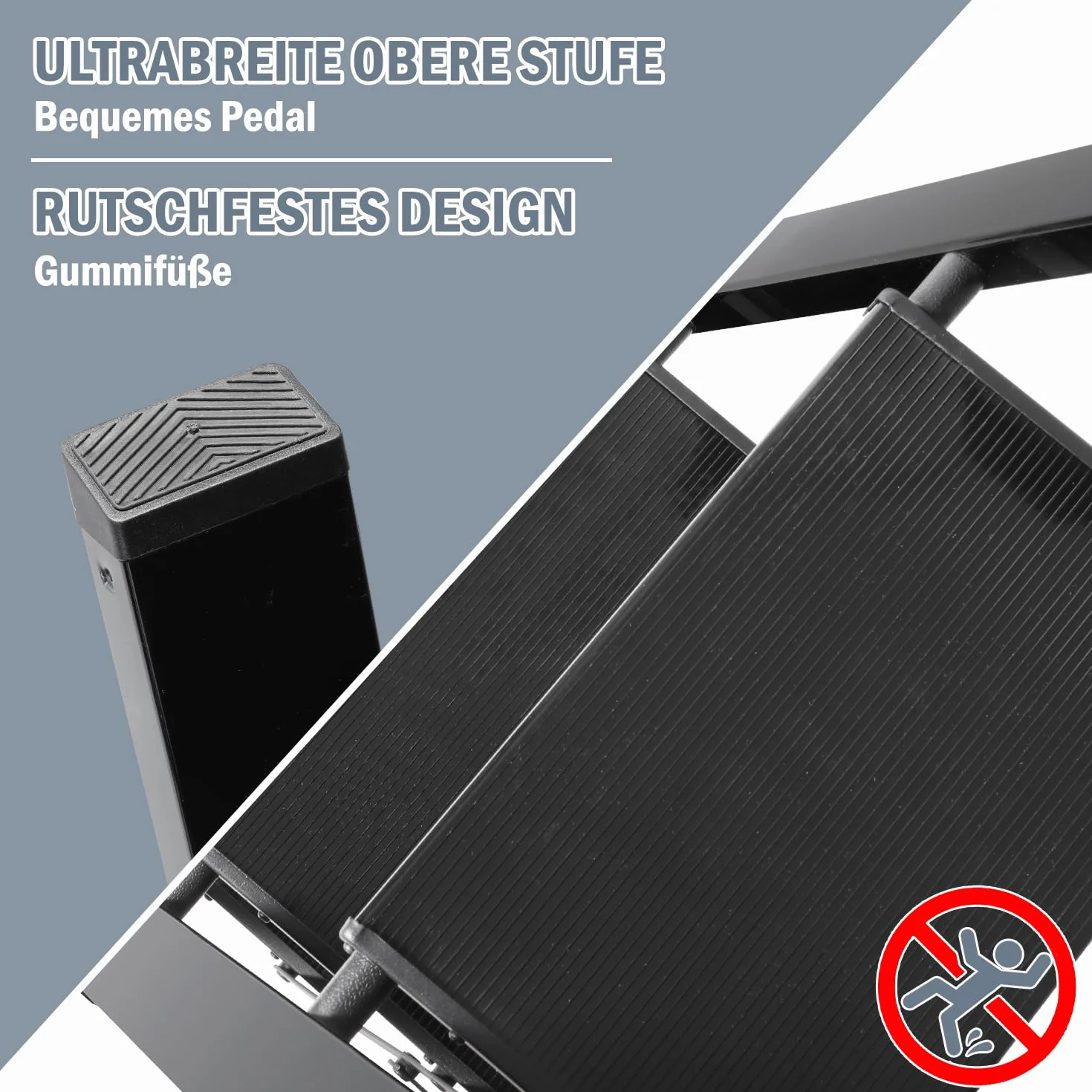 Aluminiowa drabina schodkowa, 4-stopniowa drabina, aluminiowa drabina składana, antypoślizgowa drabina stojąca, mała i kompaktowa, obciążenie do 150 kg, do gospodarstwa domowego, biura,