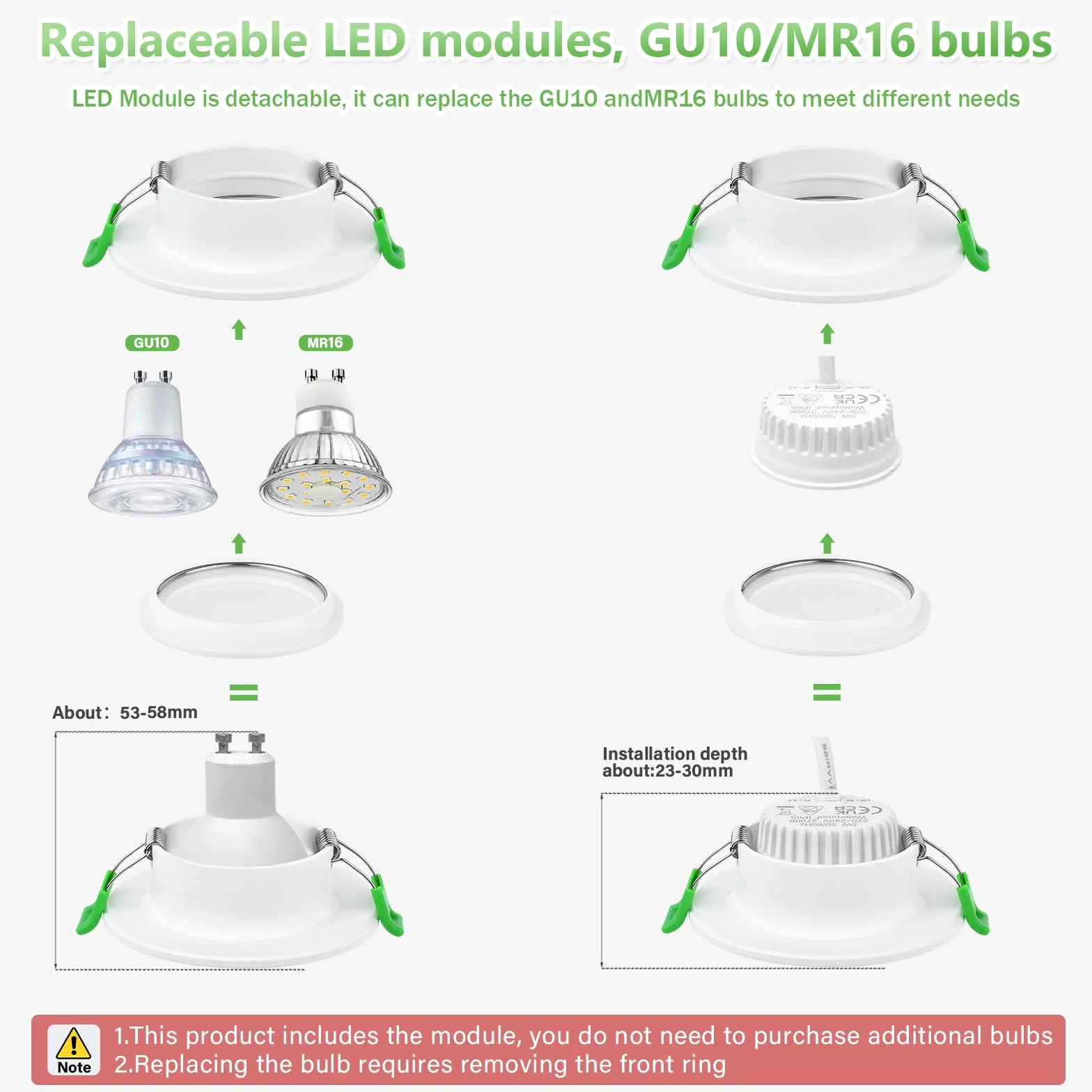 YindaLux Reflektor LED do zabudowy, 230 V, możliwość ściemniania, 5 W, reflektory sufitowe, 4000 K, płaskie, ultra cienkie, IP65, oświetlenie sufitowe, 68 mm, wymiary otworów, do łazienki, kuchni
